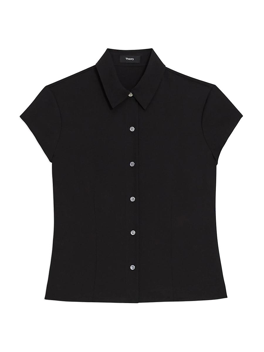 Theory Silk Cap Sleeve Shirt Product Image