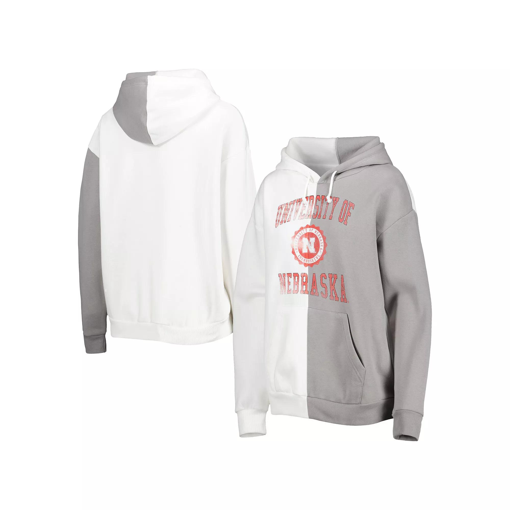 Women's Gameday Couture Gray/White Nebraska Huskers Split Pullover Hoodie,  Product Image