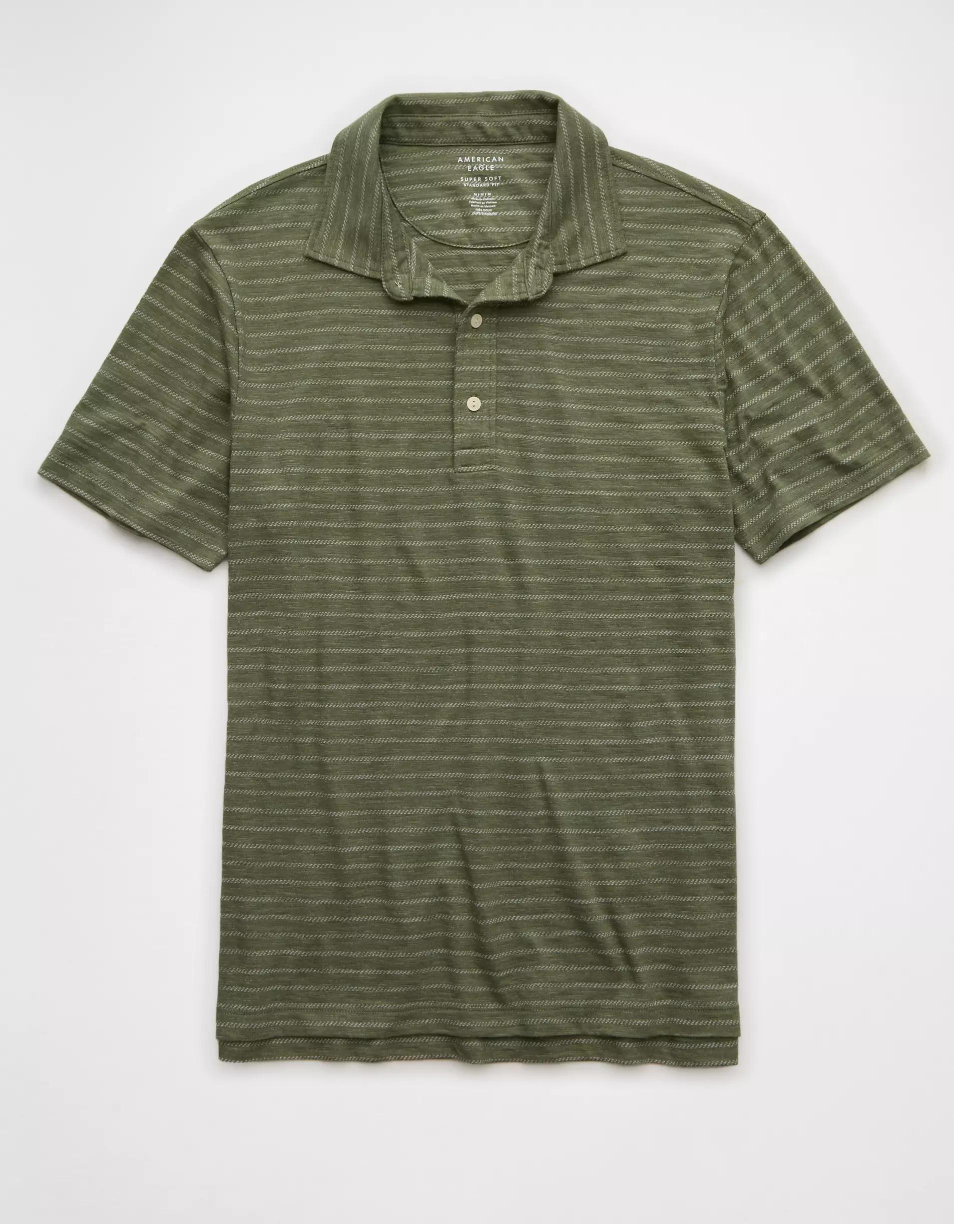 AE Jersey Striped Polo Shirt Product Image