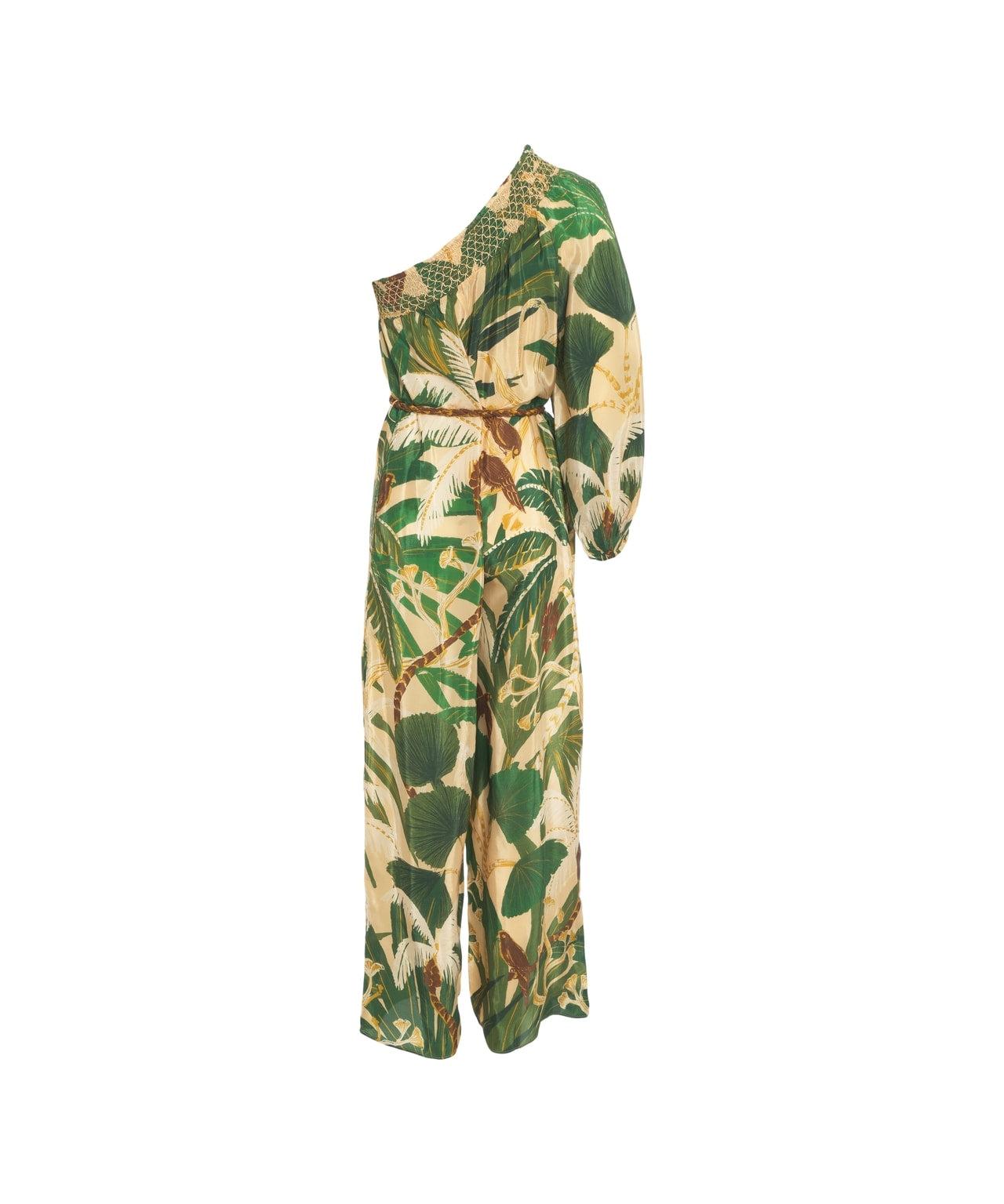 One-shoulder jumpsuit with print Product Image