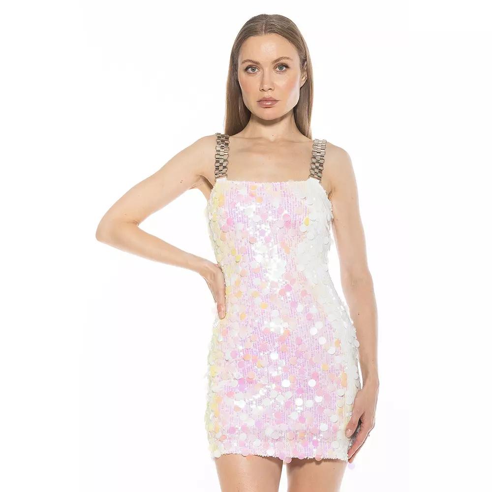 Women's ALEXIA ADMOR Sabrina Chain Detail Mini Sequin Dress,  Product Image