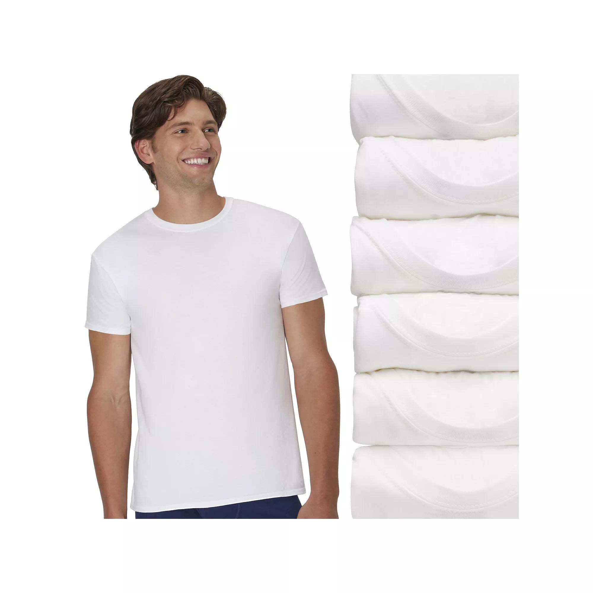 Men's Hanes® 6-Pack Ultimate ComfortSoft Crewneck Undershirt,  Product Image