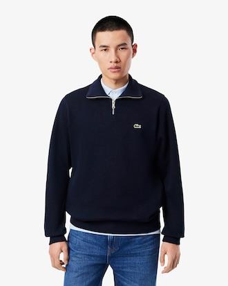 Zip-Up High Neck Interlock Sweatshirt Product Image