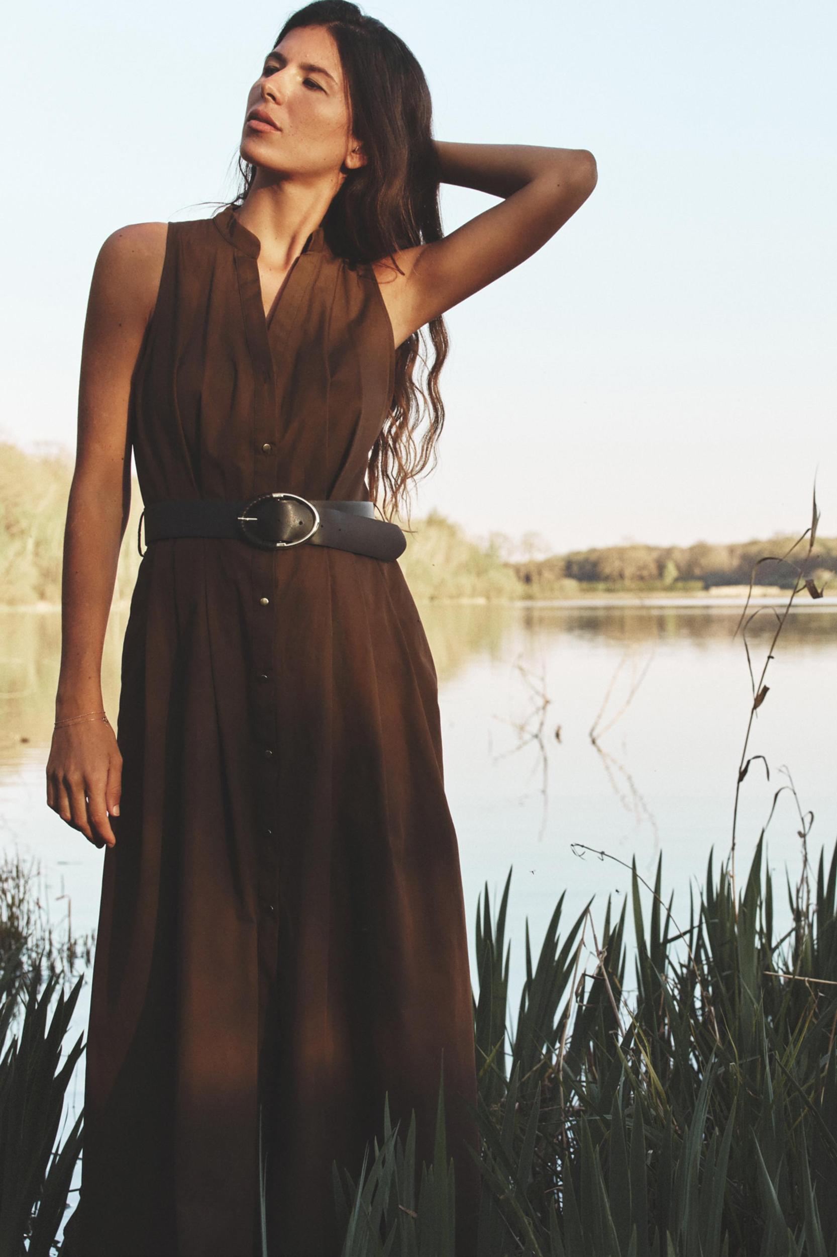 BELTED MIDI DRESS Product Image