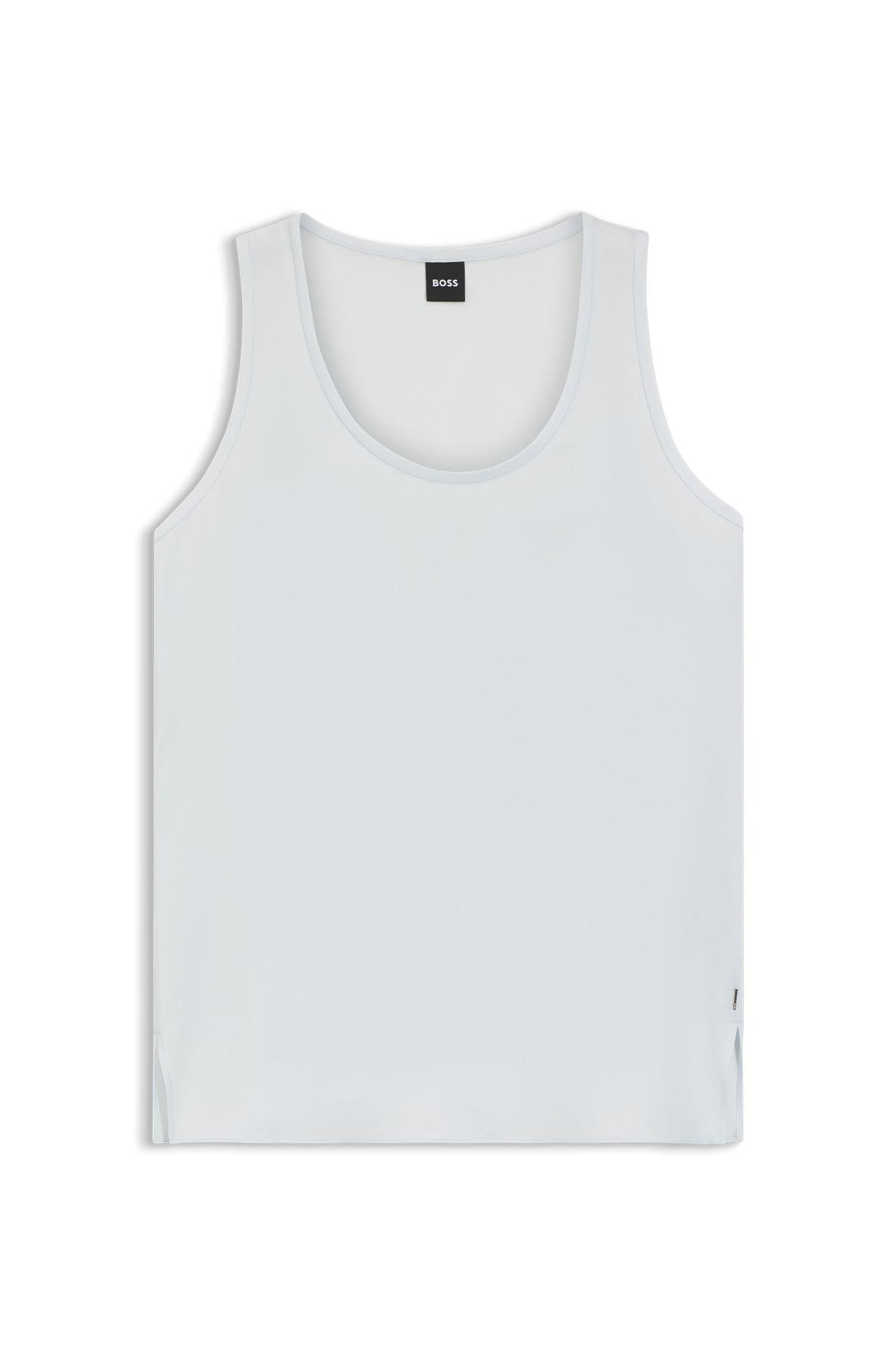 Sleeveless top in stretch silk Product Image
