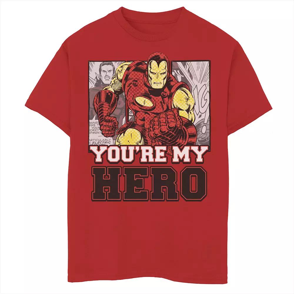 Boys 8-20 Marvel Avengers Iron Man You're My Hero Comic Panels Graphic Tee, Boy's,  Product Image
