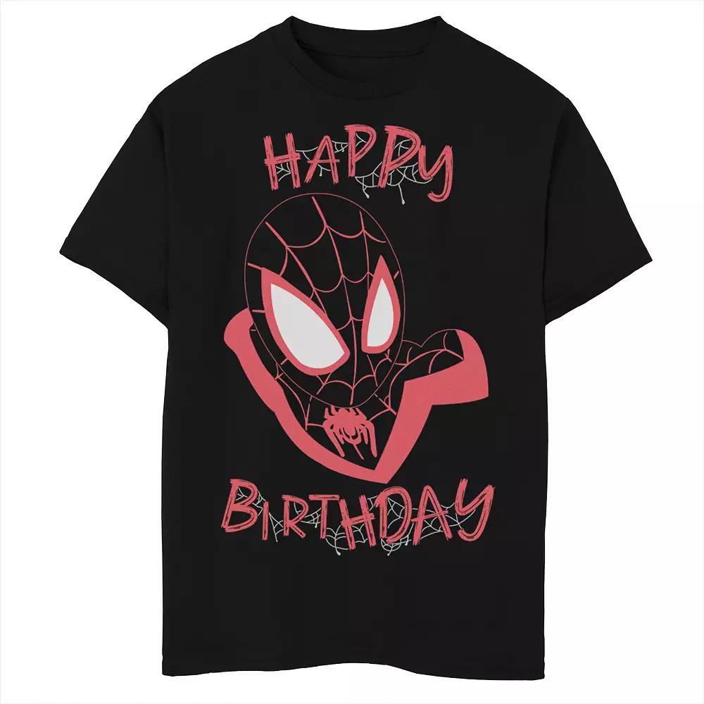 Boys Marvel Spider-Man Miles Morales Happy Birthday Husky Graphic Tee, Boy's,  Product Image