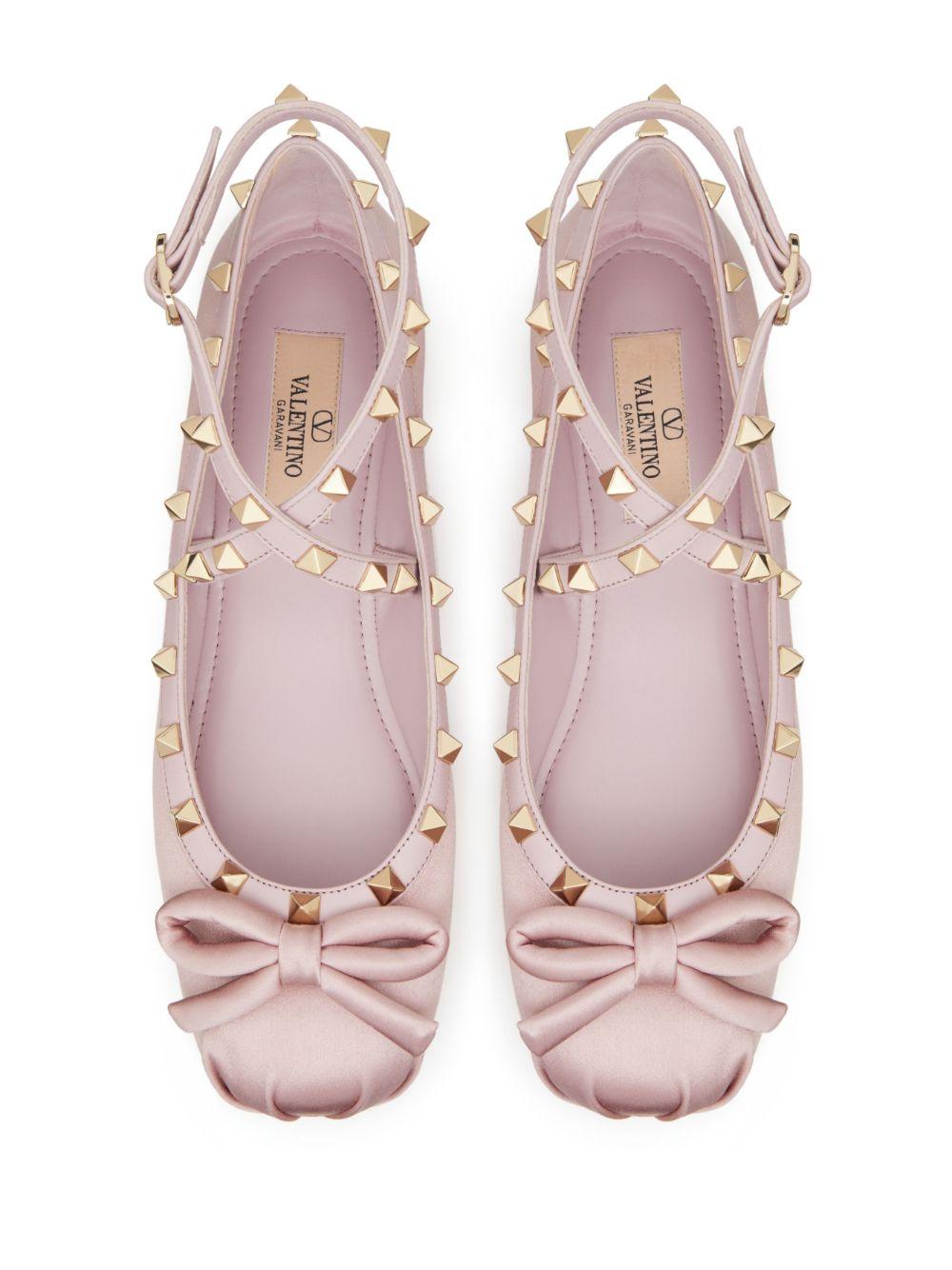 Rockstud satin ballerina shoes Product Image