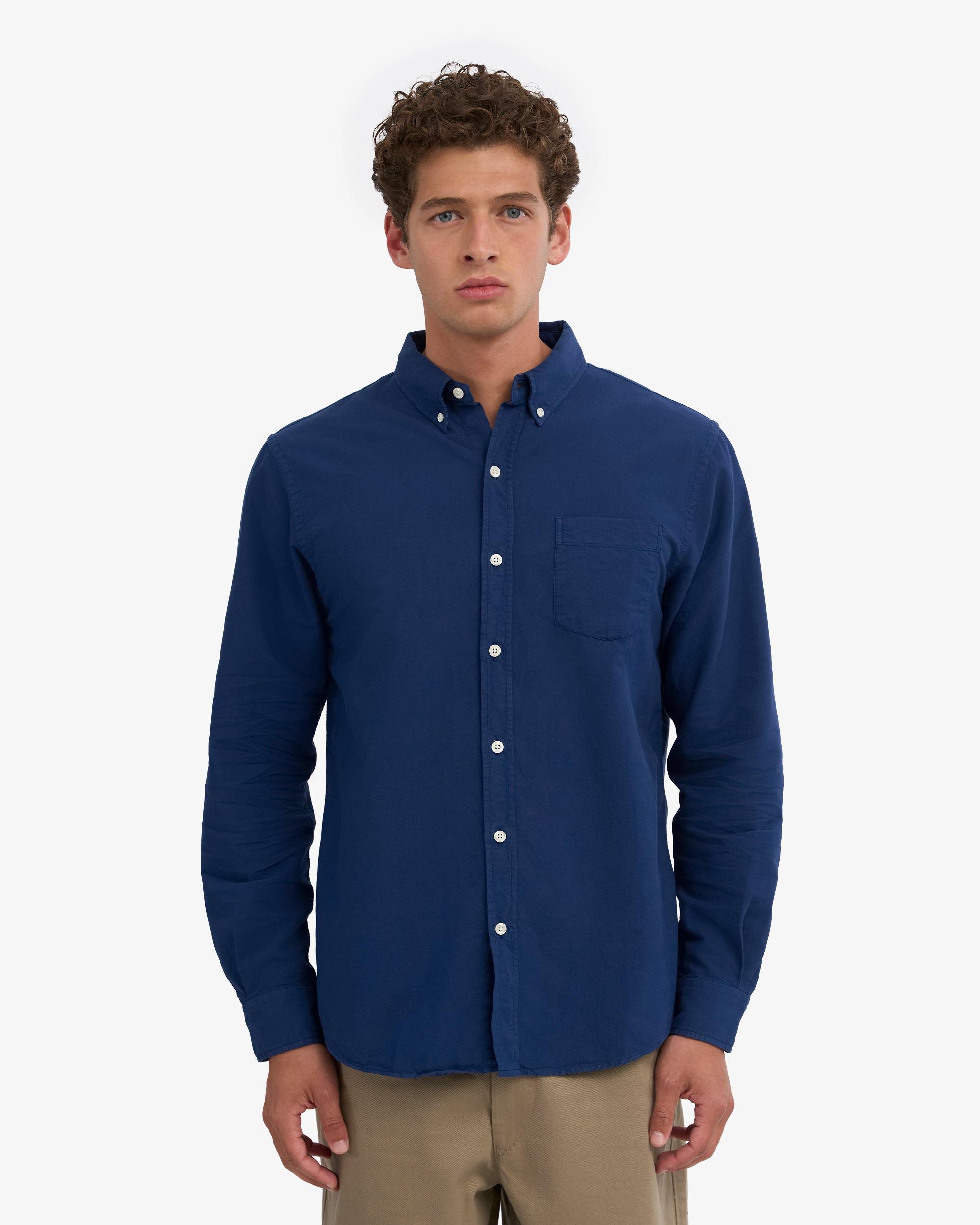 Organic Button Down Shirt - Marine Blue Product Image