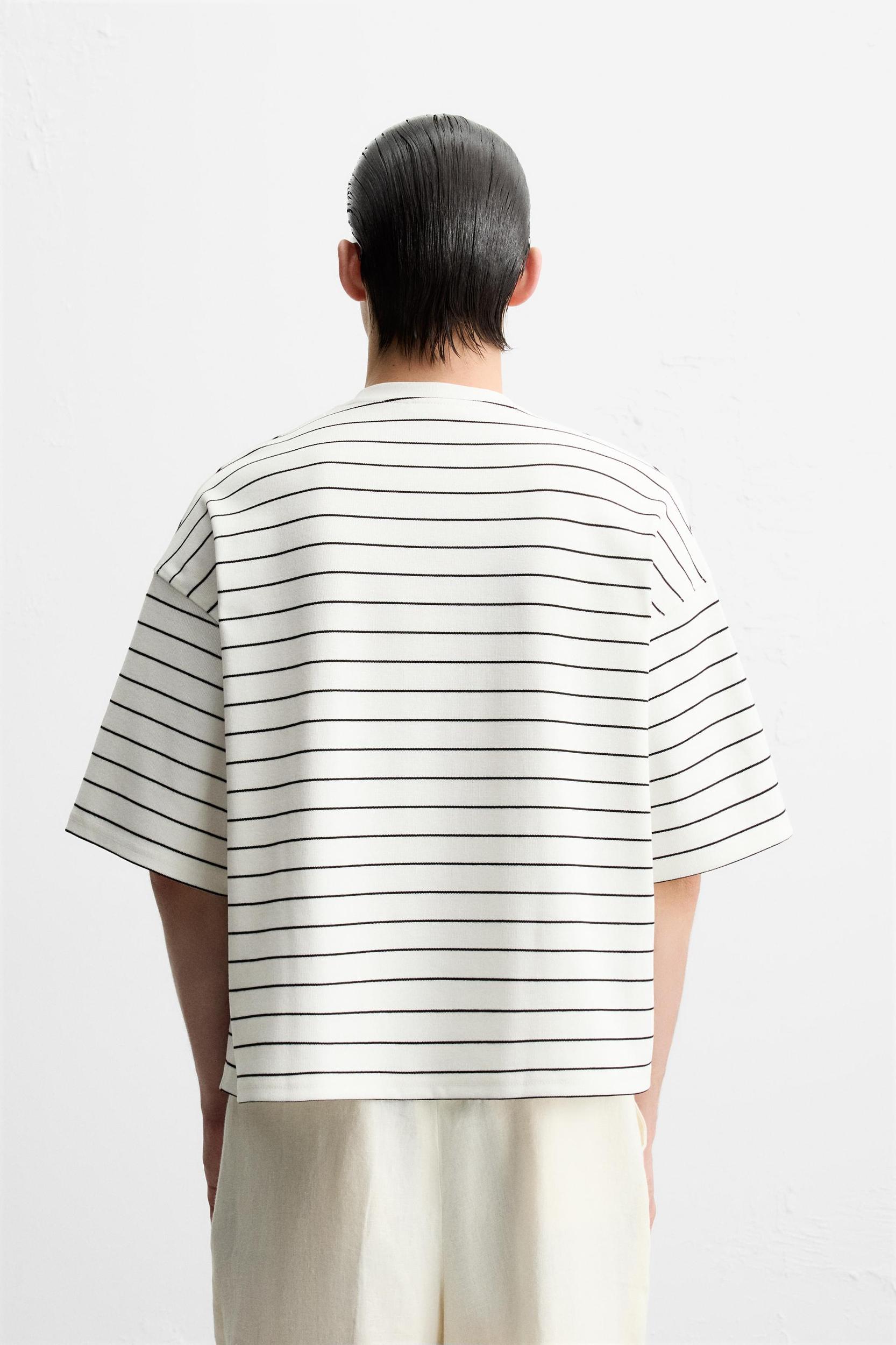 STRIPED BOXY FIT T-SHIRT Product Image
