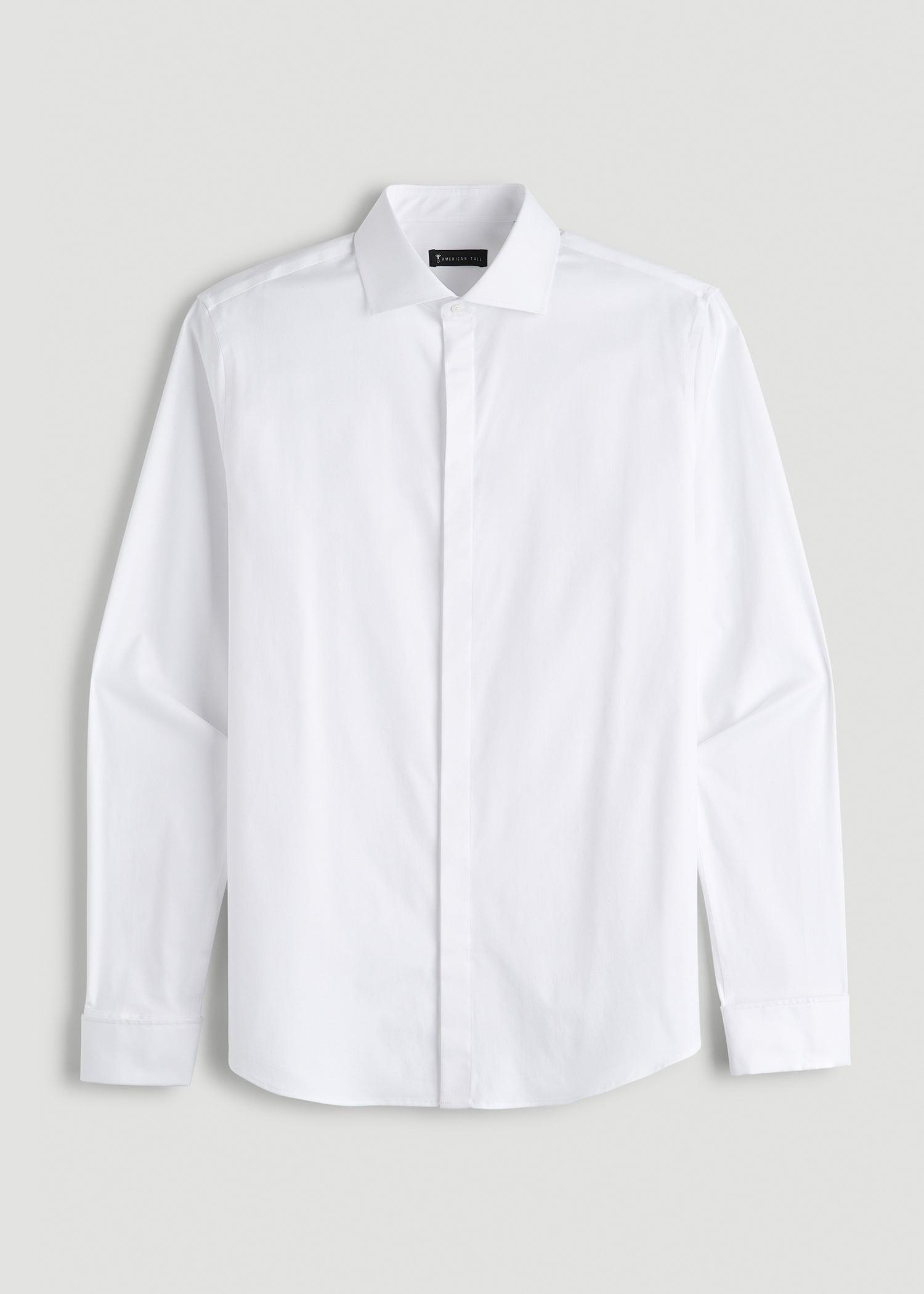 Tuxedo Shirt for Tall Men in White Male Product Image