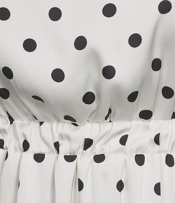 Sugarlips Plus Size Polka Dot Ruffled Midi Dress Product Image