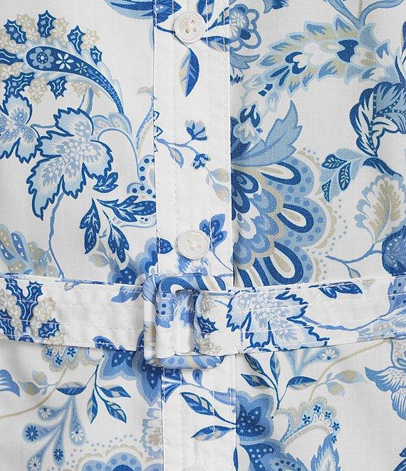 Current Air Point Collar Cap Sleeve Floral Print Mini Dress Product Image