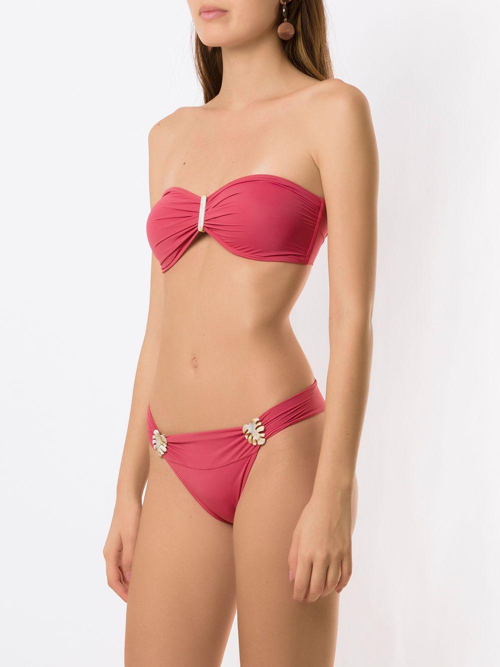 embroidered-detail bandeau set bikini Product Image