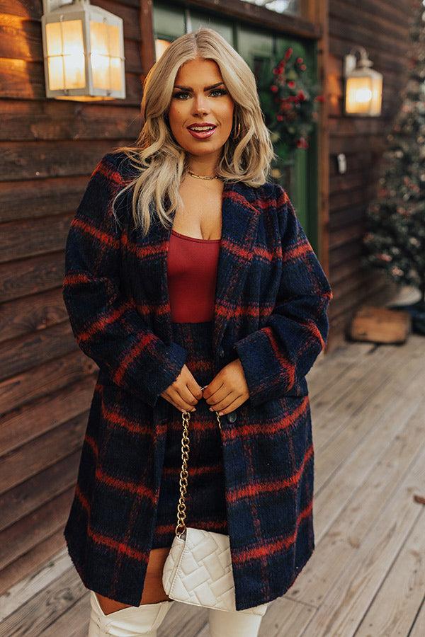 Fall Frenzy Plaid Coat Curves Product Image