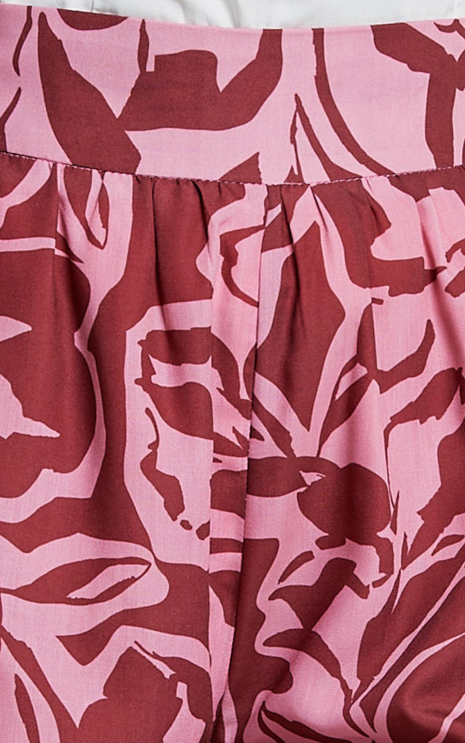 Lydie Shorts - High Waist Pleated Aline Shorts in Whirlind Print Product Image