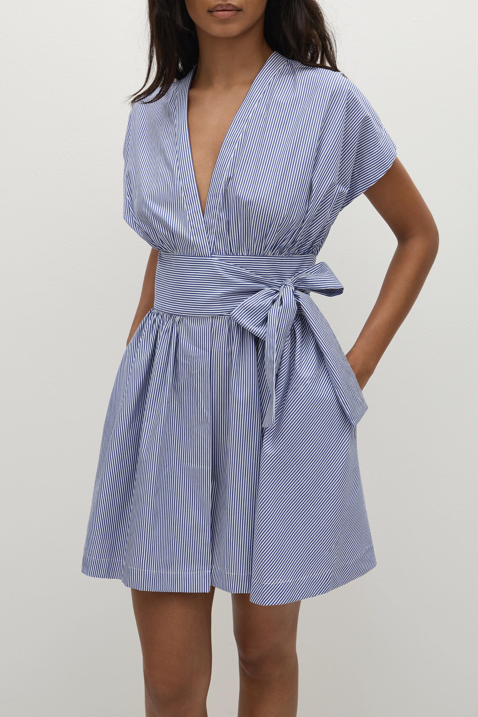 Lova Mini Dress Helle Stripe Vintage Navy - Final Sale Product Image