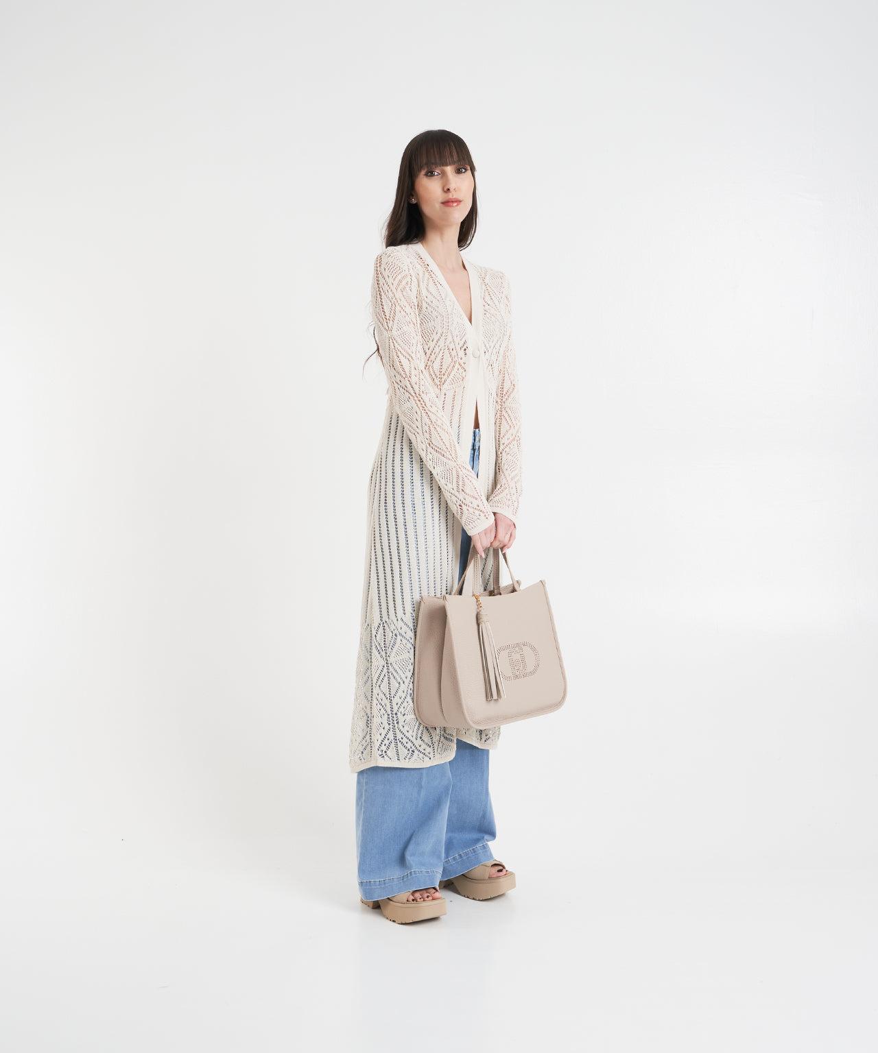 Long lace crochet cardigan Product Image