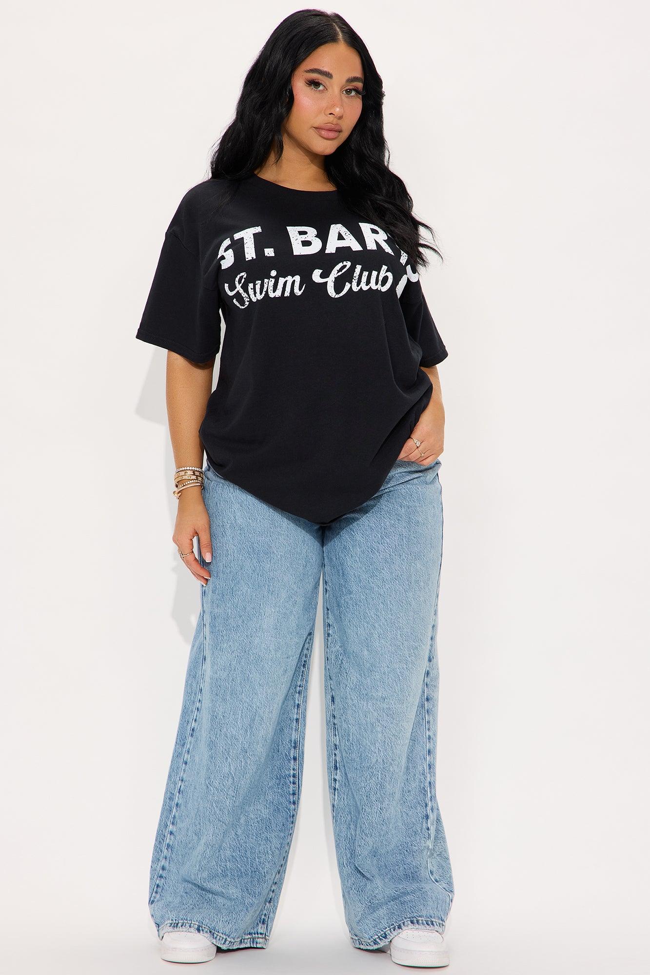 St. Barts Swim Club Oversized Tee - Black Product Image