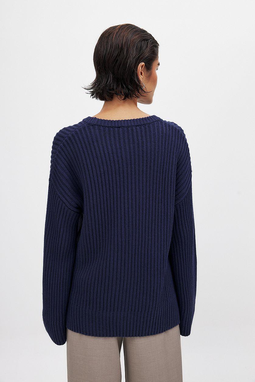 Round Neck Knitted Sweater Product Image