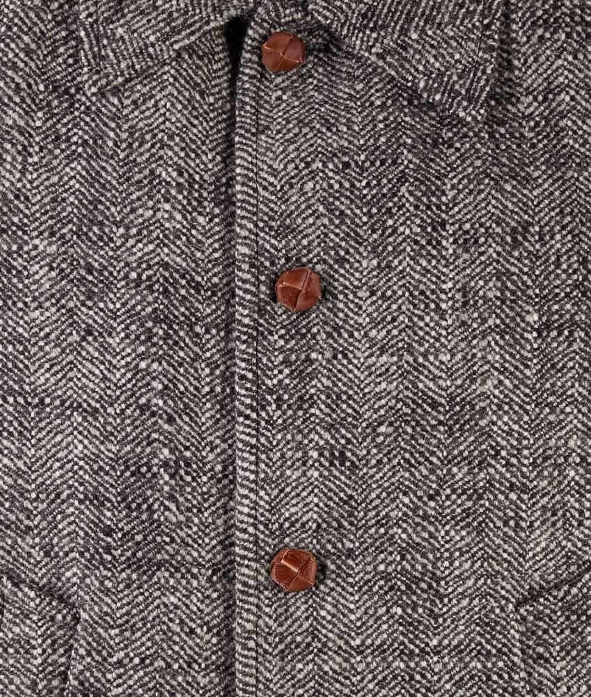 Men's Wool Chevron Coat in Black/chalk/beige Product Image