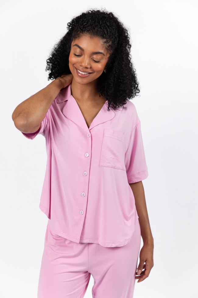 Good To Get Away Pink Bamboo Pajama Set FINAL SALE Product Image
