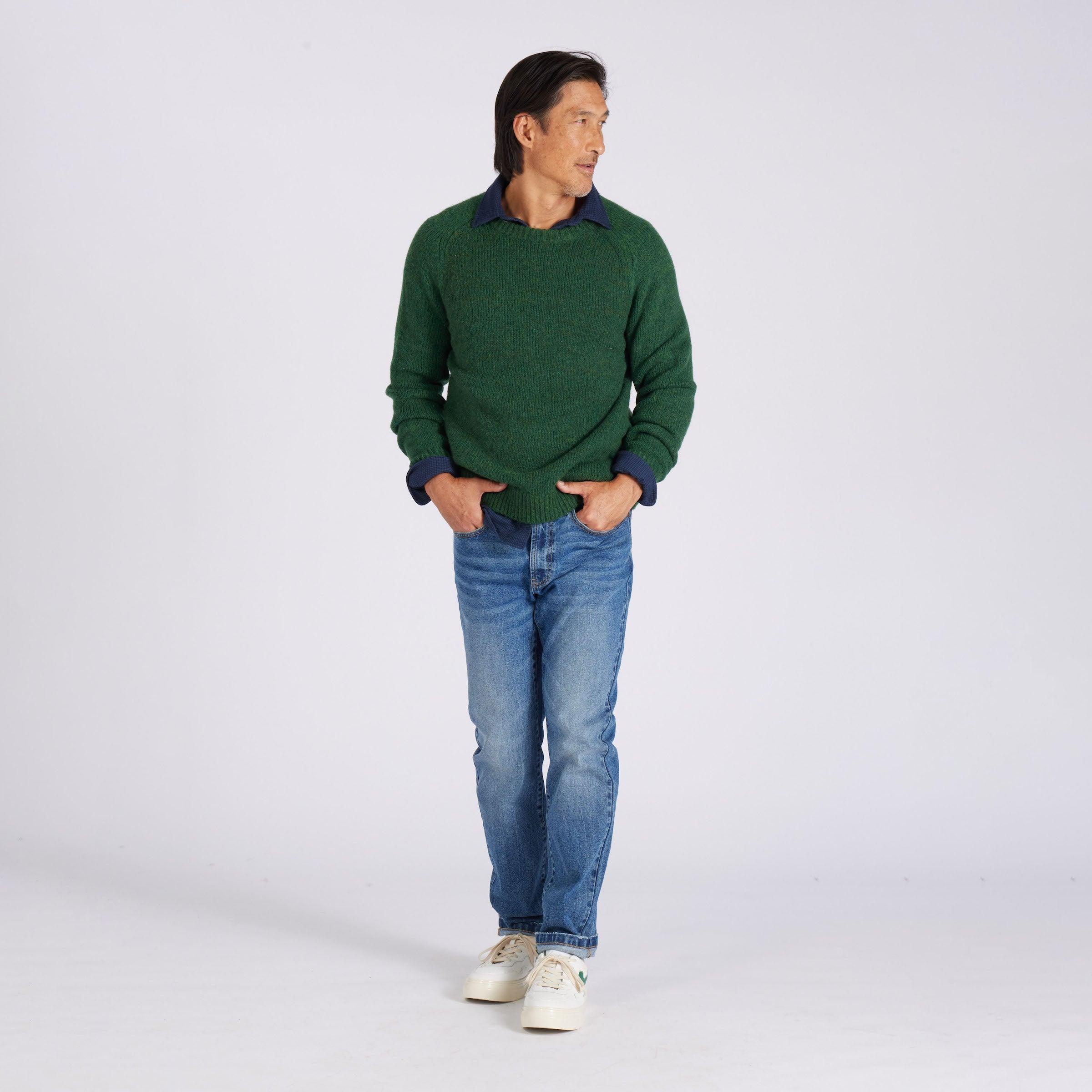 Collegiate Sweater Crew - Dark Green Product Image