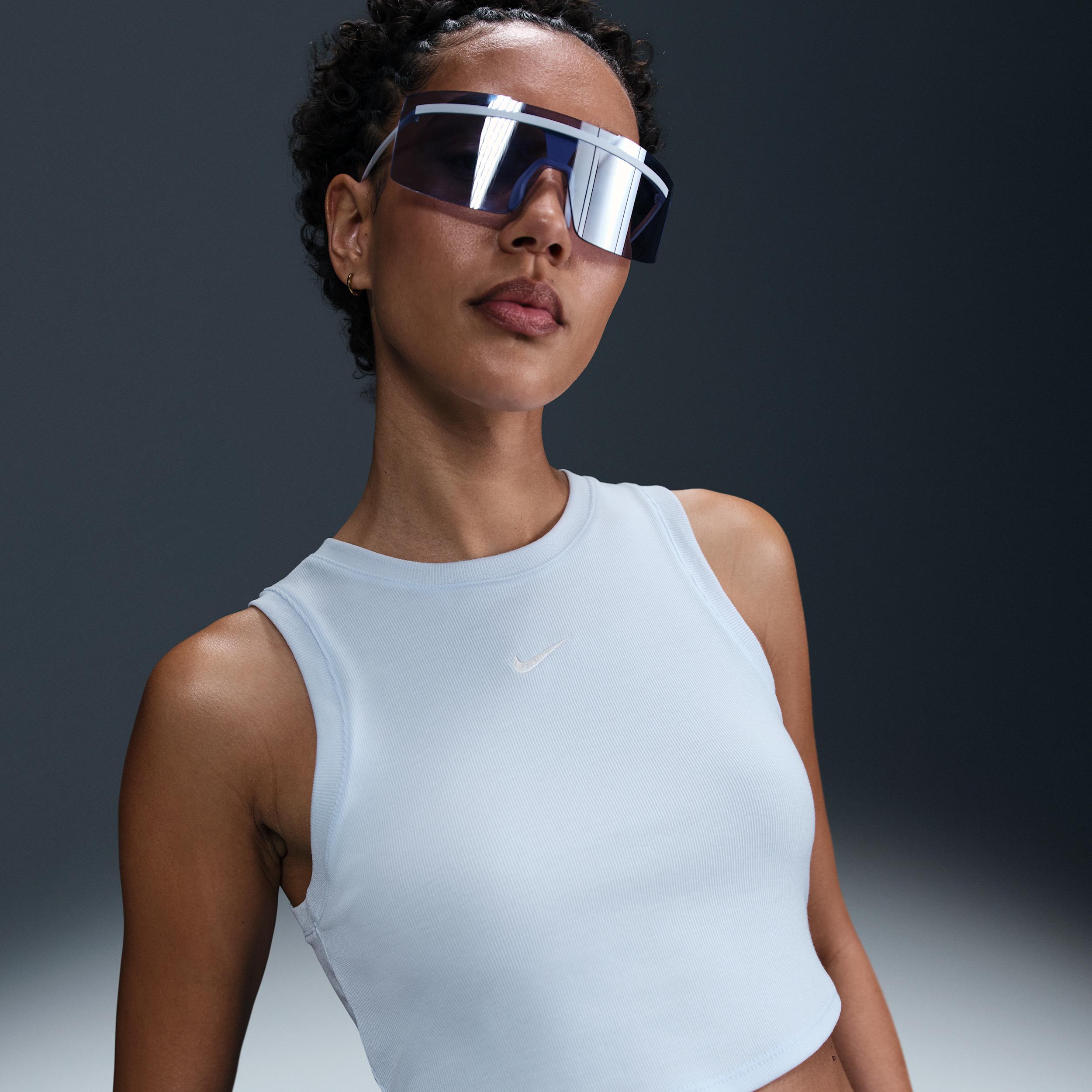 Womens Nike Sportswear Chill Knit Tight Cropped Mini-Rib Tank Top | FB8279-423 Product Image