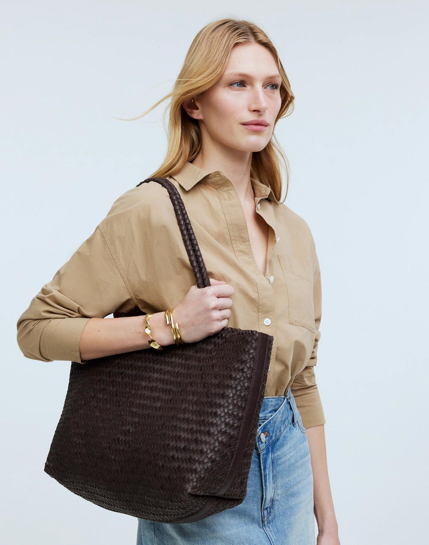 The Handwoven Leather Tote Product Image