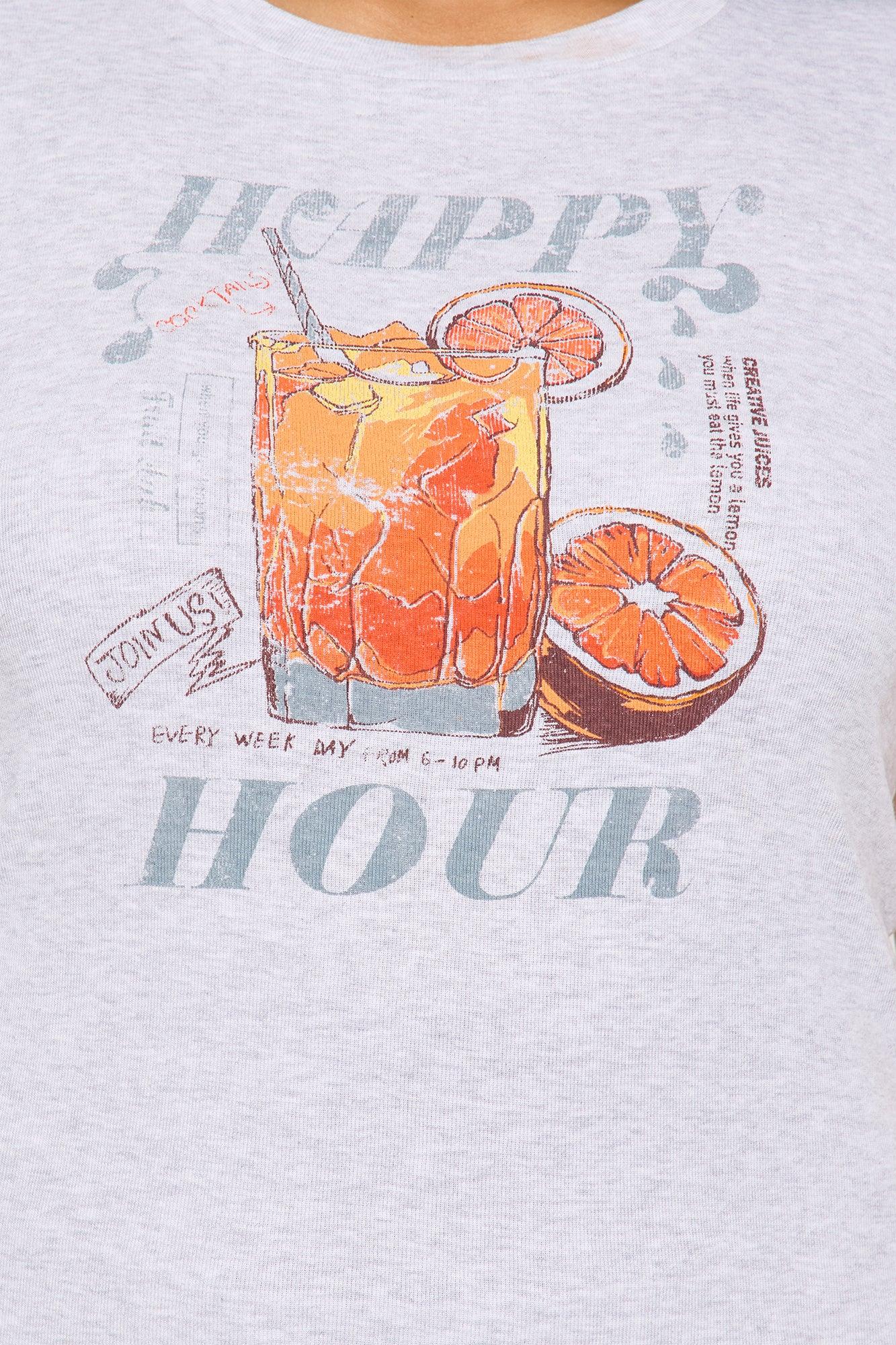 Happy Hour Short Set - Grey/combo Product Image