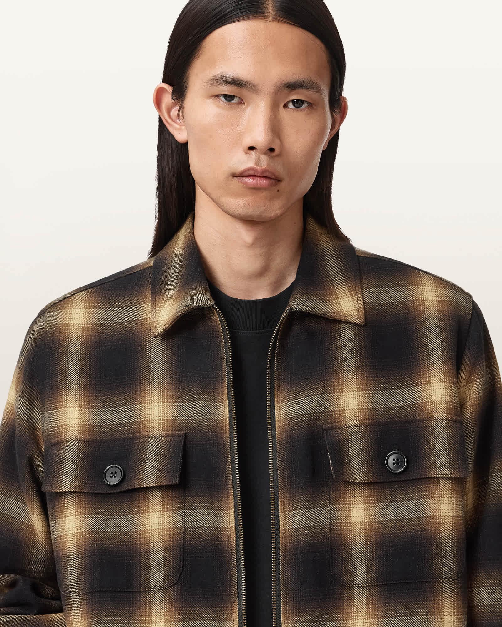 Mathers Check Jacket TRAIL BROWN | ALLSAINTS US Product Image