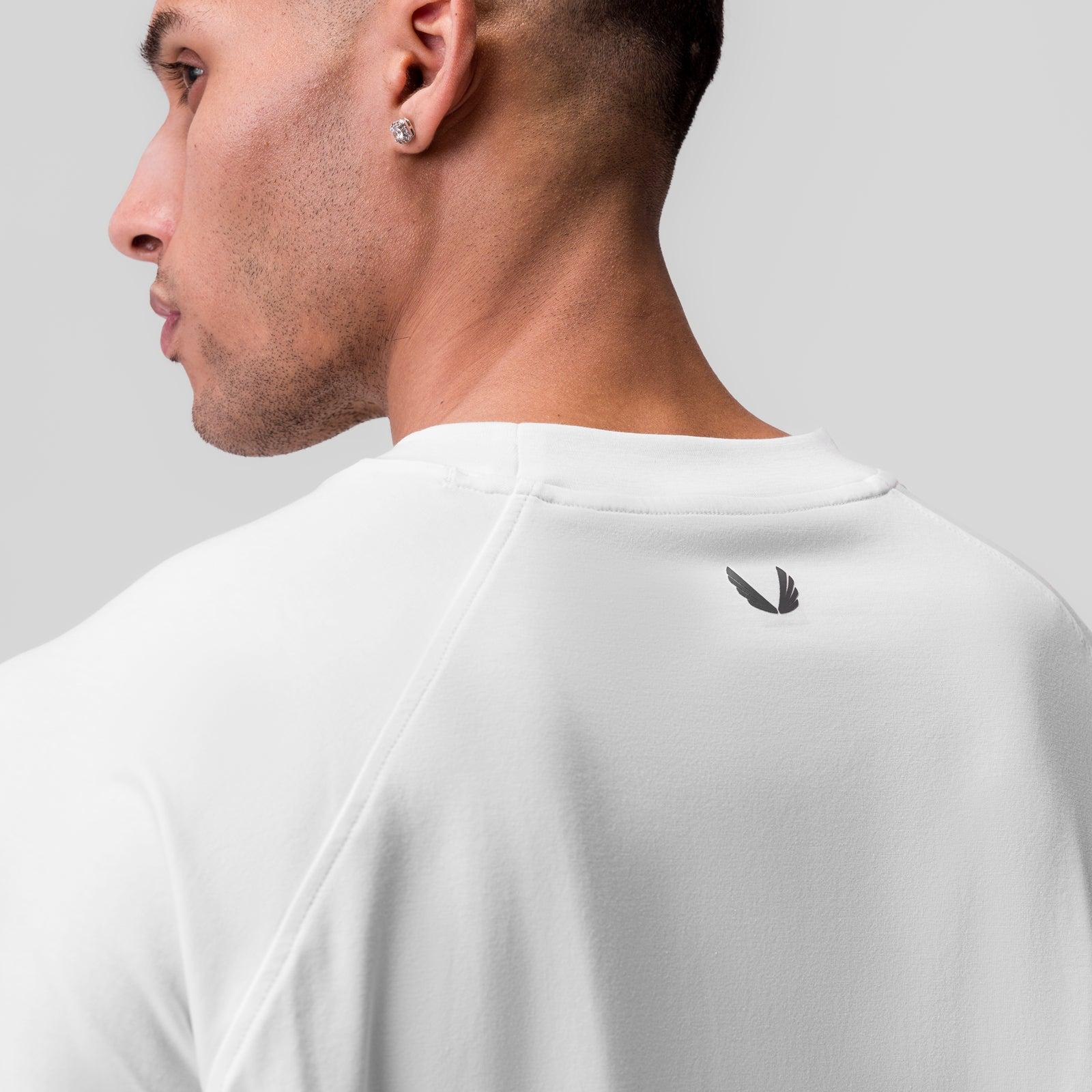 1086. Supima® 3/4-Sleeve Oversized Tee - White Product Image