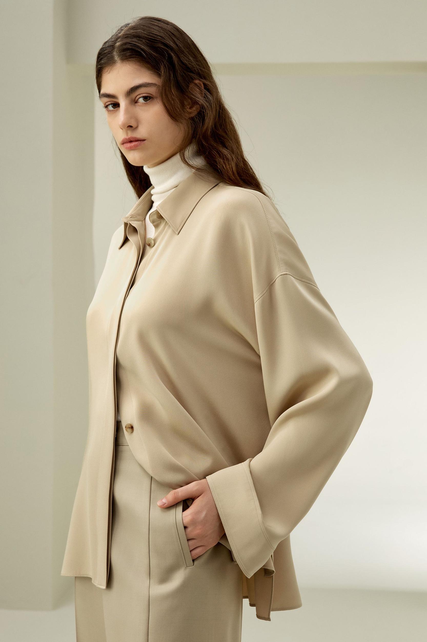 LILYSILK Silk Shirt Women - Black 30 Momme Silk - Chic Three-Dimensional Look Shirt XS Product Image