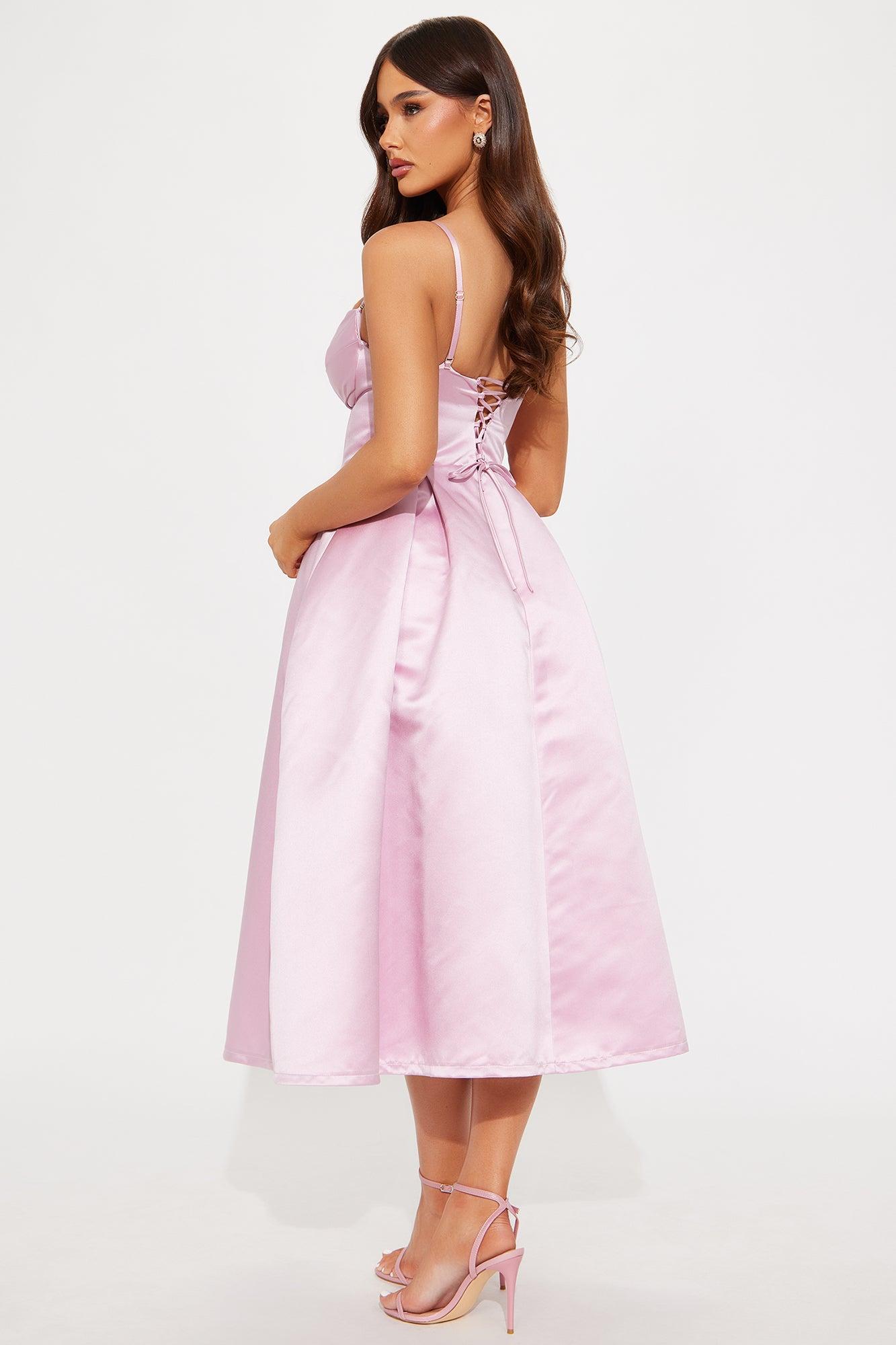 Head Over Heels Satin Midi Dress - Mauve Female Product Image