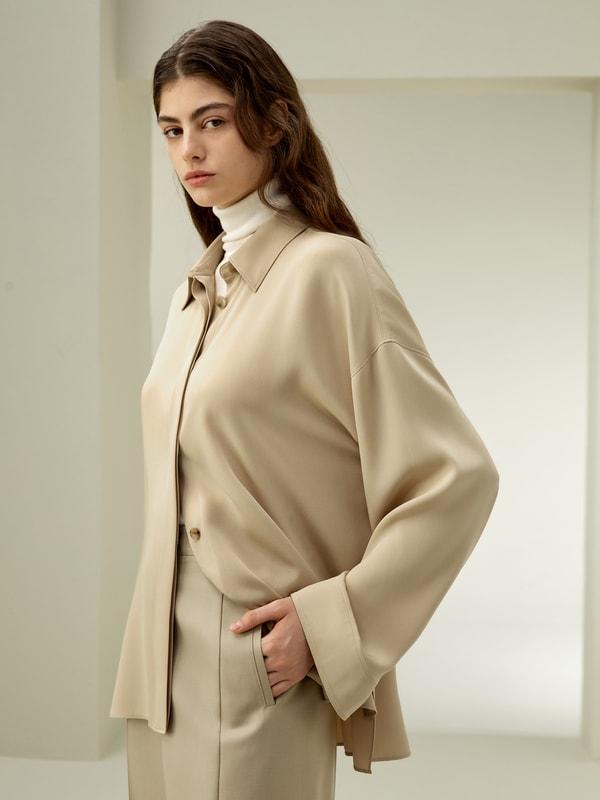 LILYSILK Silk Shirt Women - Black 30 Momme Silk - Chic Three-Dimensional Look Shirt XS Product Image