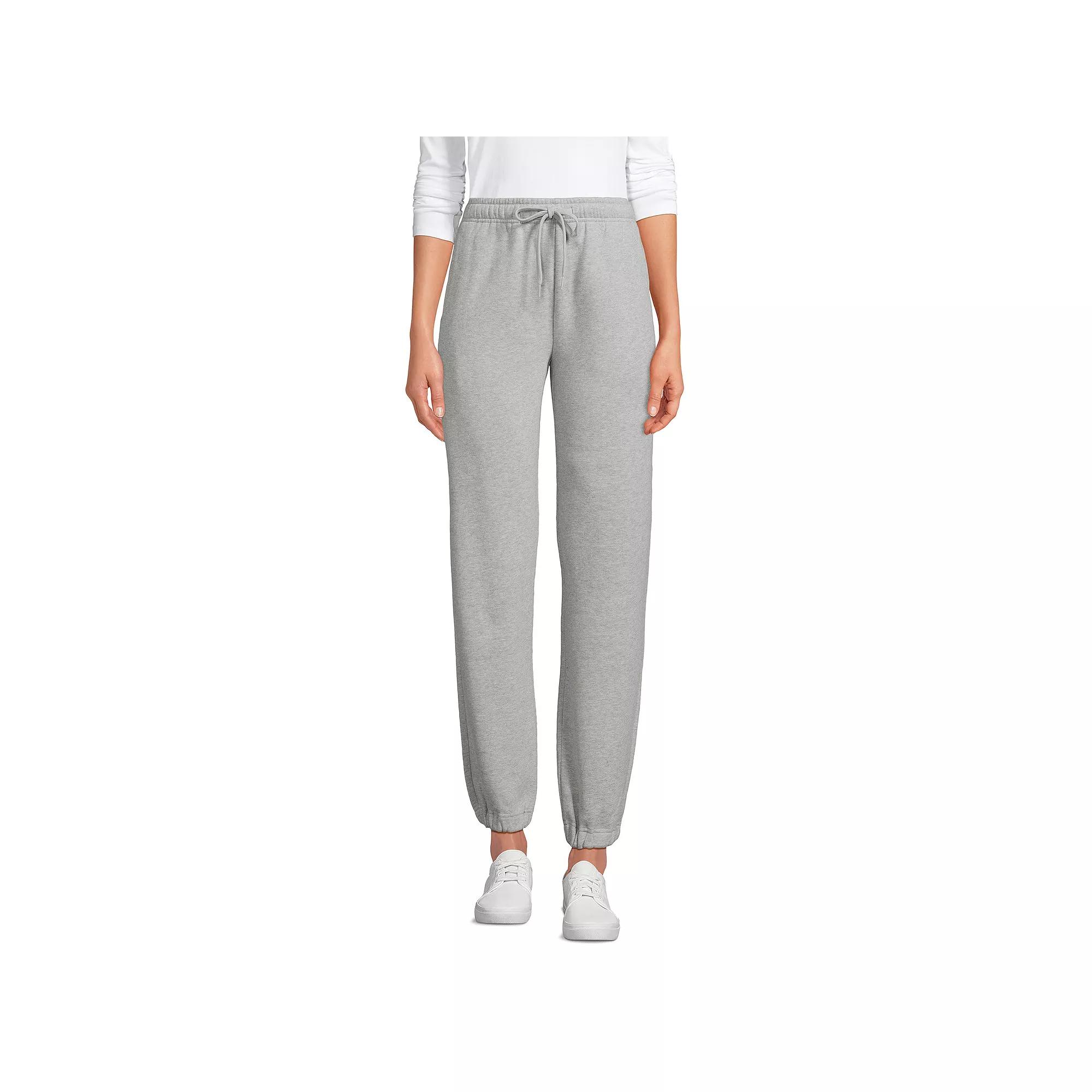Petite Lands' End Fleece High-Rise Jogger Pants, Women's,  Product Image