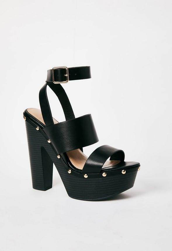 JustFab Margaux Platform Loafer Pump Womens Black/ White Size 8.5 Product Image