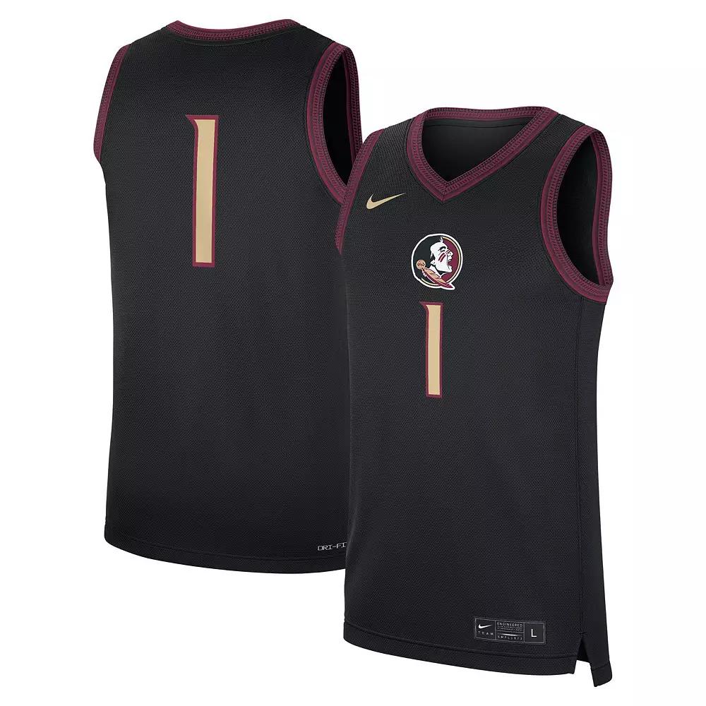 Men's Nike #1 Black Florida State Seminoles Alternate Replica Jersey,  Product Image