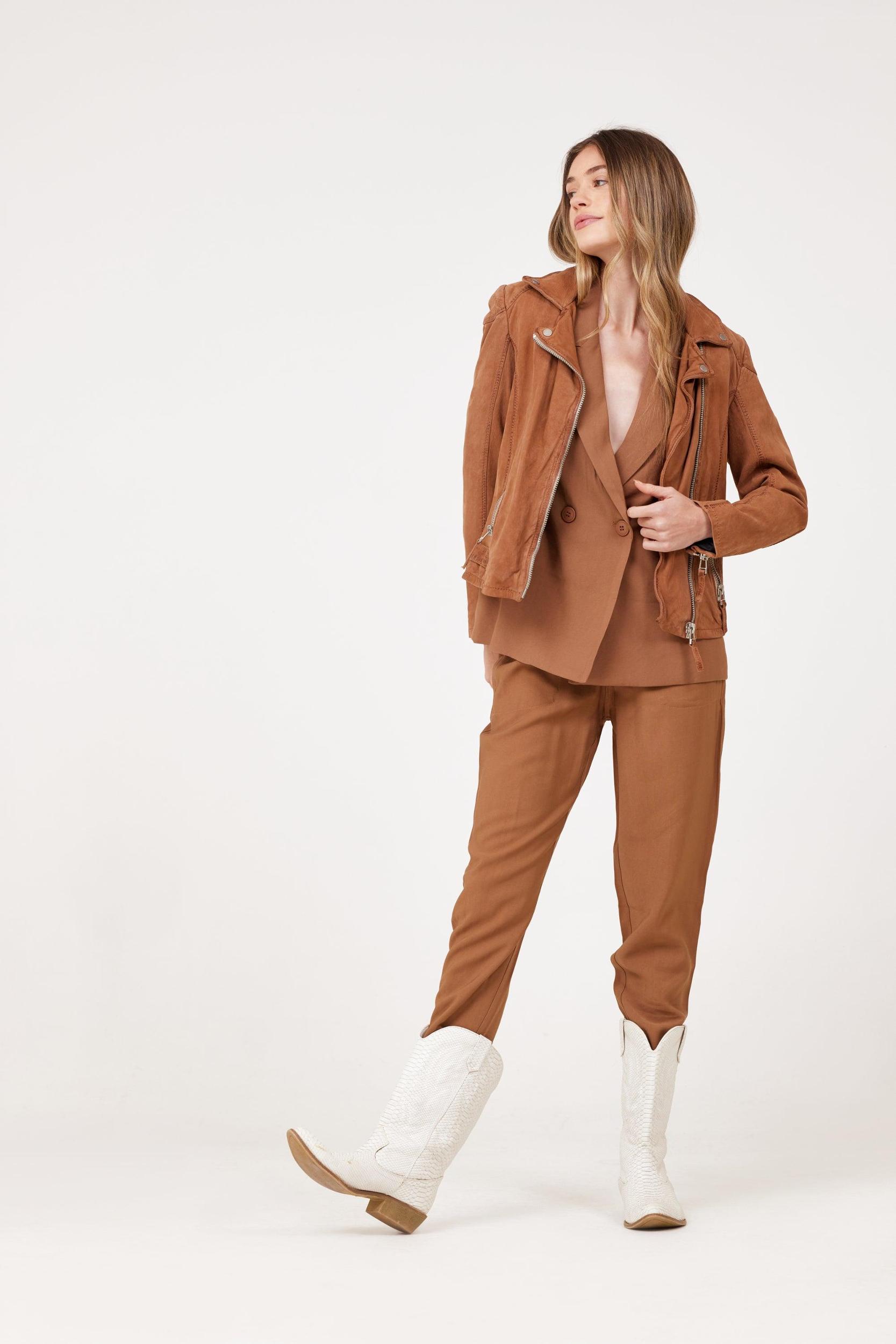 Karyn Leather Jacket- Cognac Product Image