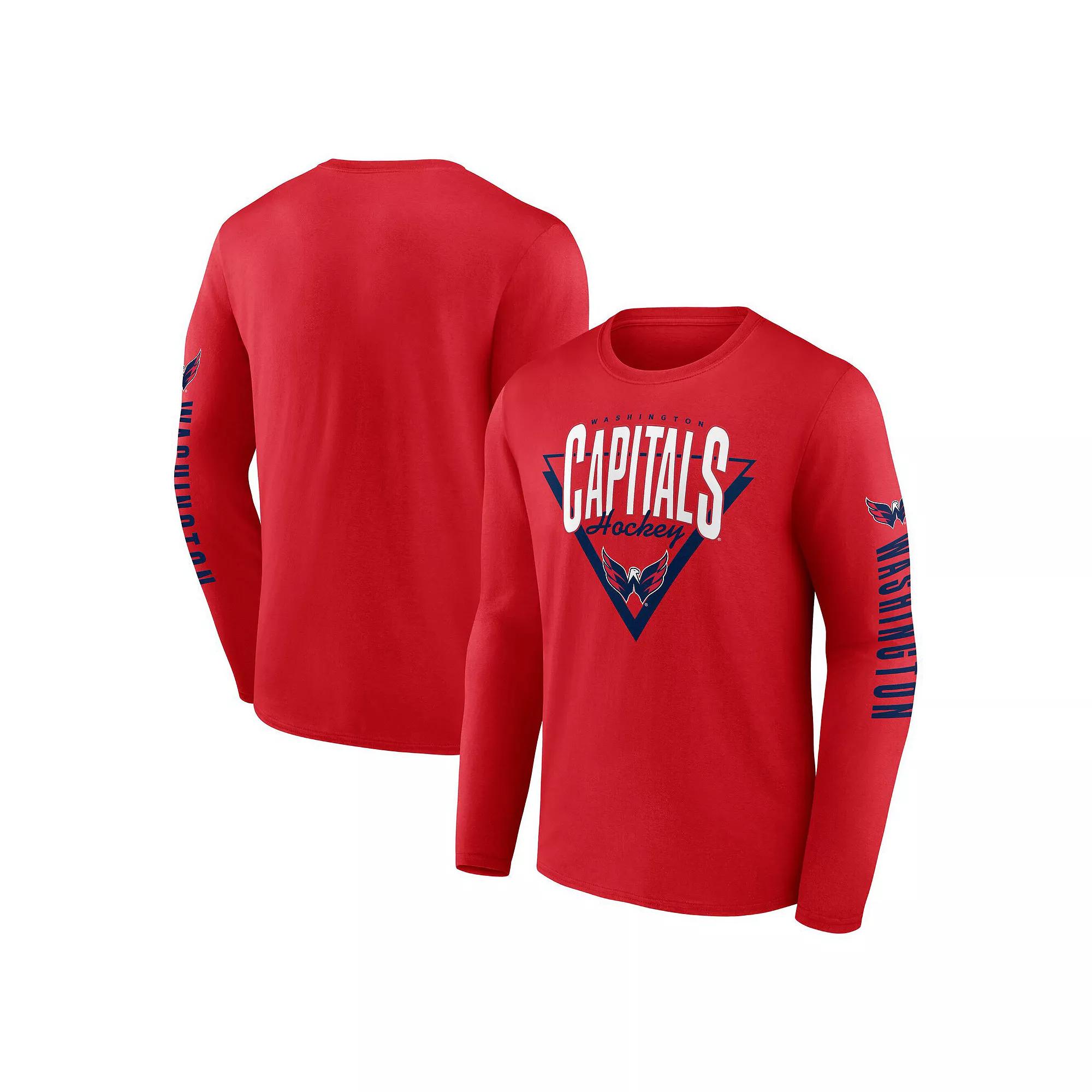 Men's Fanatics Red Washington Capitals Headline Long Sleeve T-Shirt, Size: Small Product Image