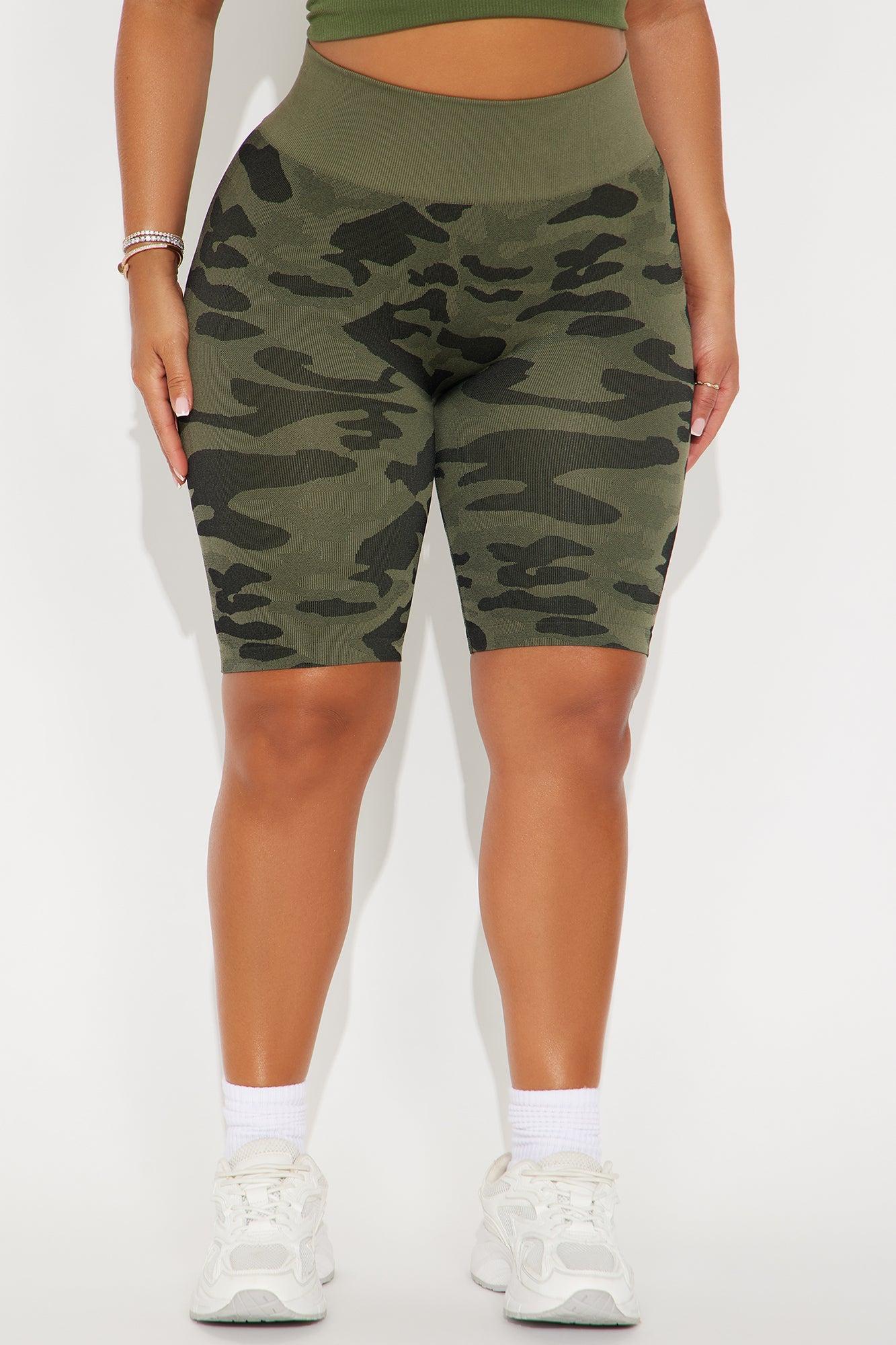 Kelly Camo Seamless Biker Short - Olive Female Product Image