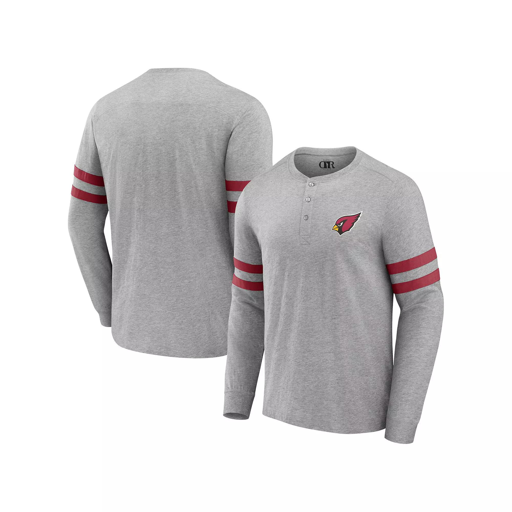 Men's NFL x Darius Rucker Collection by Fanatics Heather Gray Arizona Cardinals Henley Long Sleeve T-Shirt,  Product Image