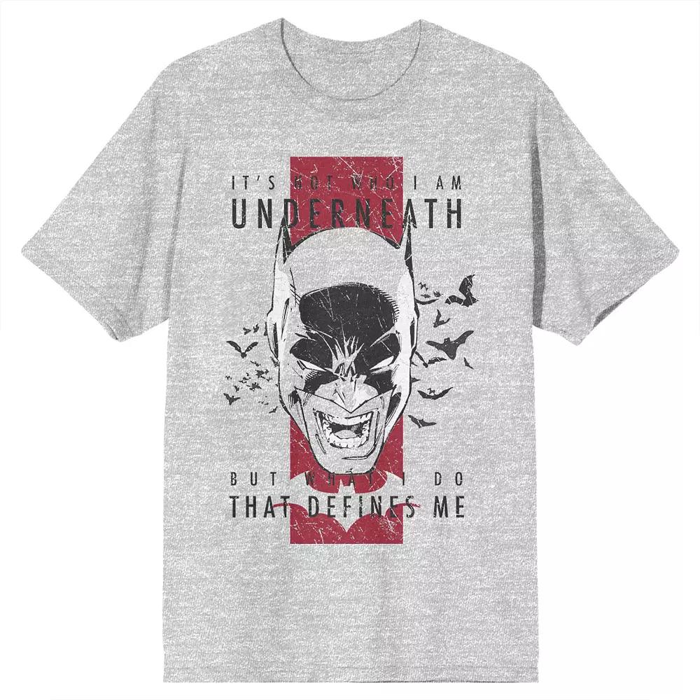 Men's Batman Quote Tee, Size: Large, Grey Product Image