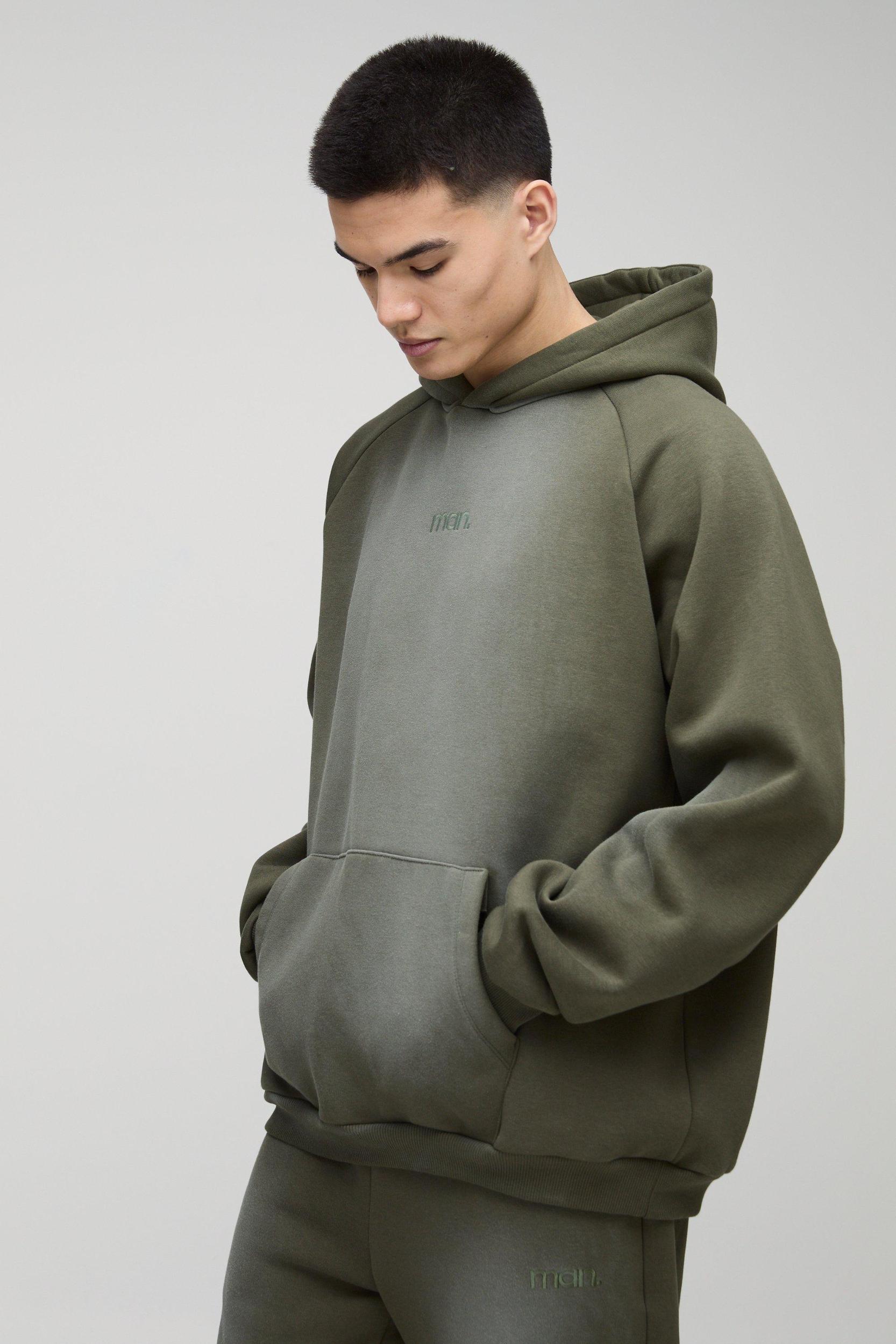 Oversized Man Spray Wash Hooded Tracksuit | boohooMAN USA Product Image