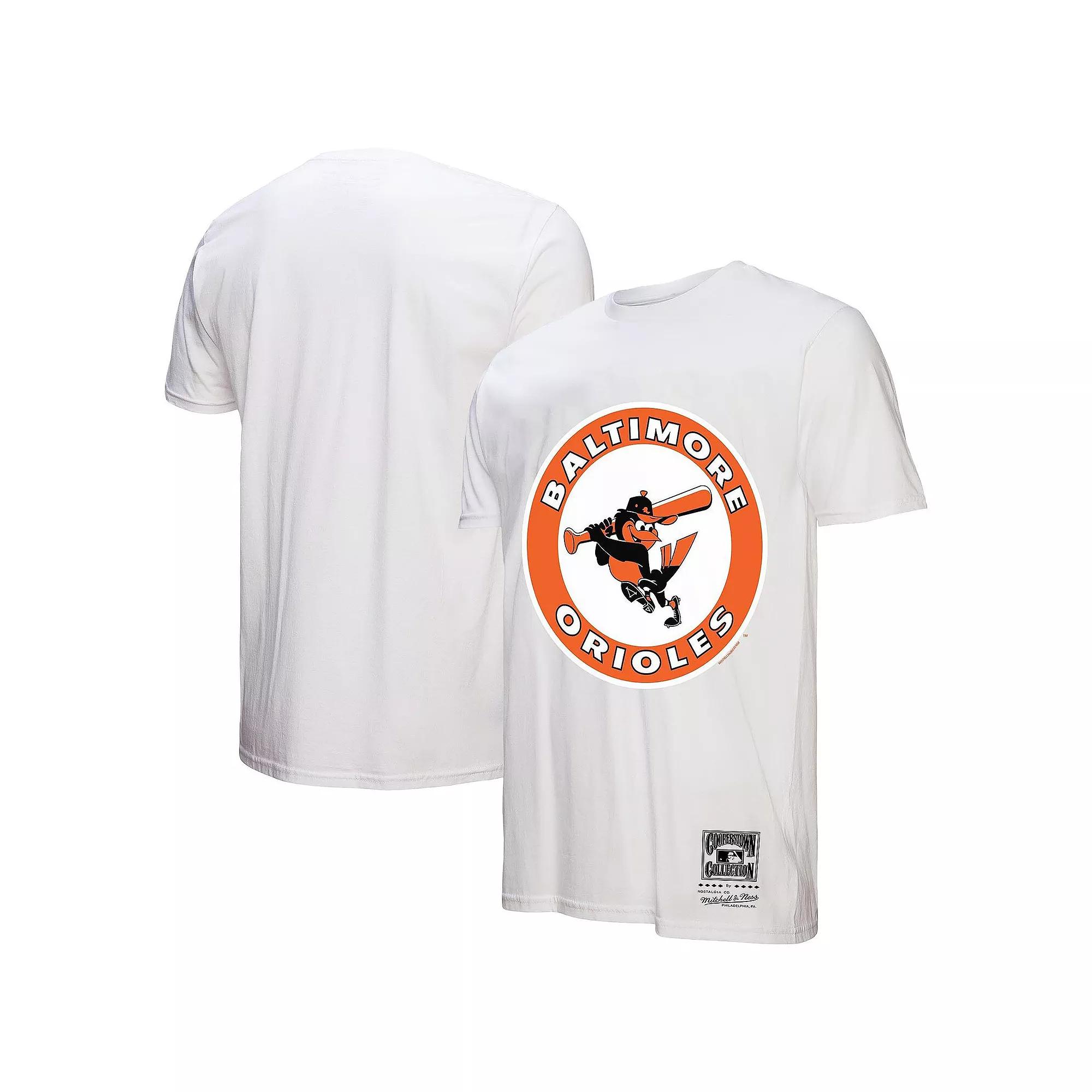 Men's Mitchell & Ness White Baltimore Orioles Cooperstown Collection Logo T-Shirt, Size: Medium Product Image
