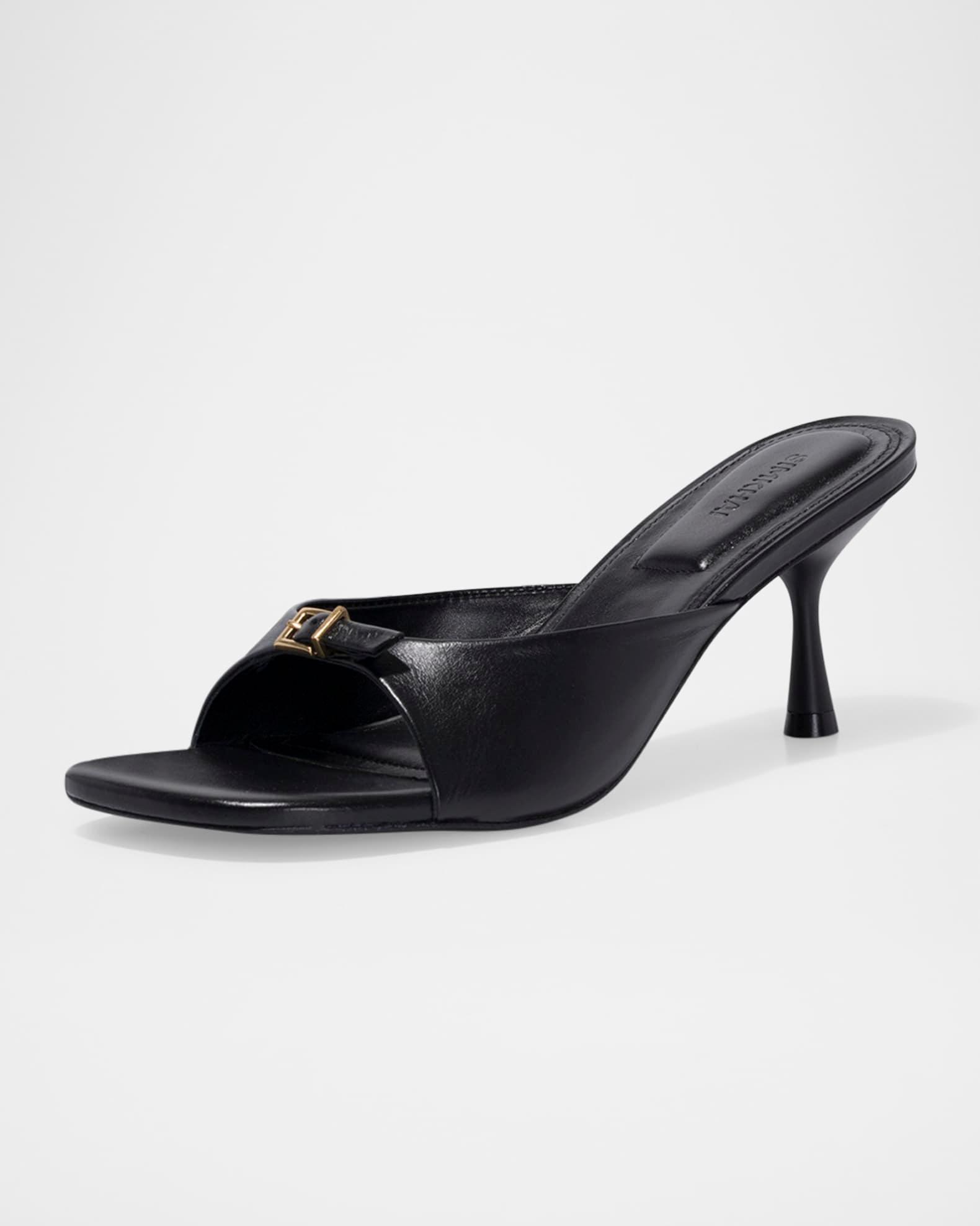 Carey Leather Buckle Mules Product Image