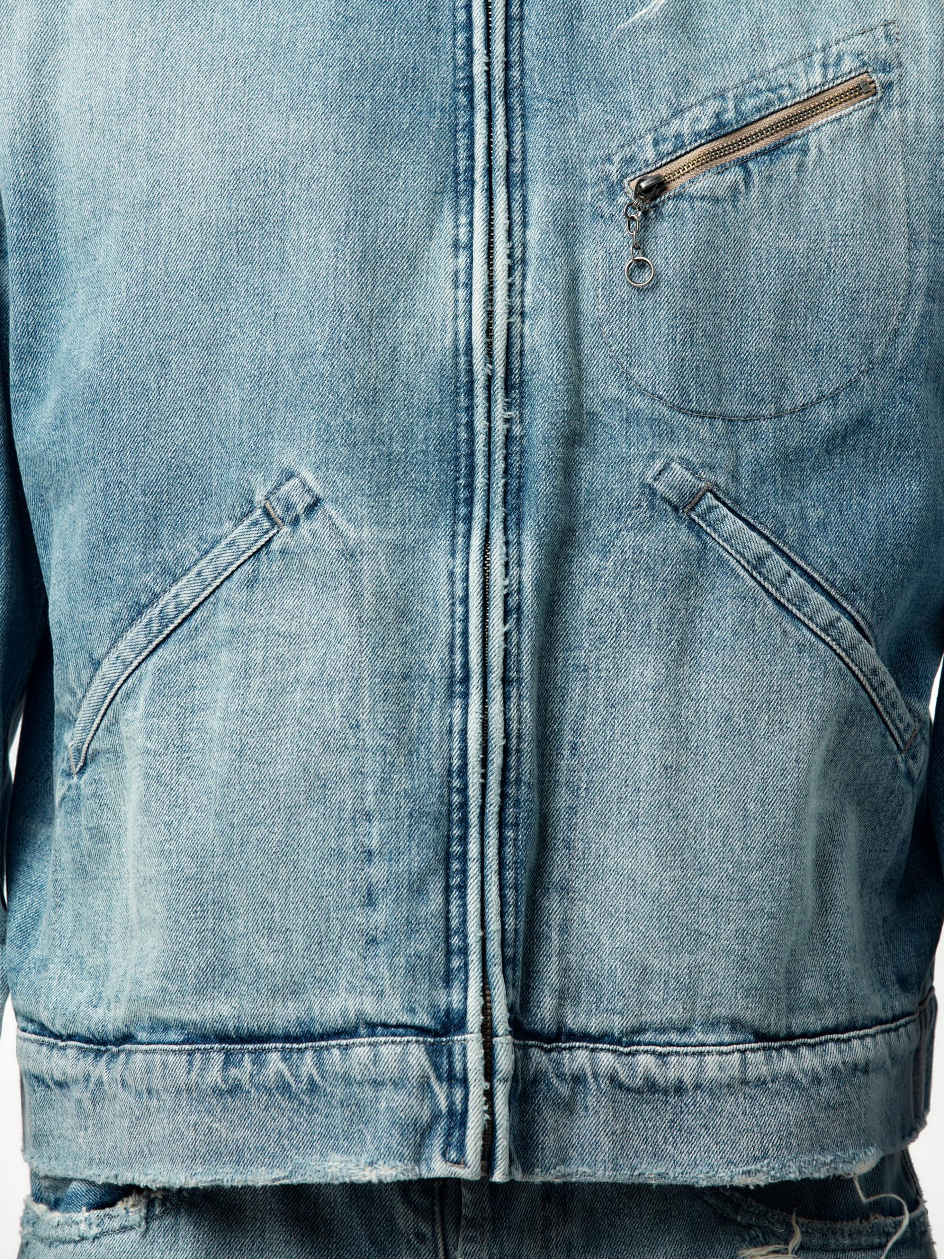 Japanese Denim Sports Jacket (Light Blue) Product Image