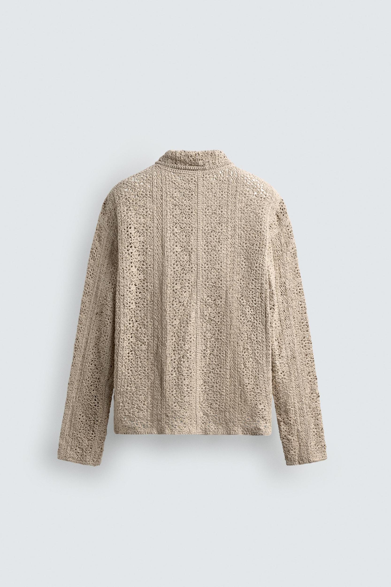 CROCHET TEXTURED OVERSHIRT Product Image