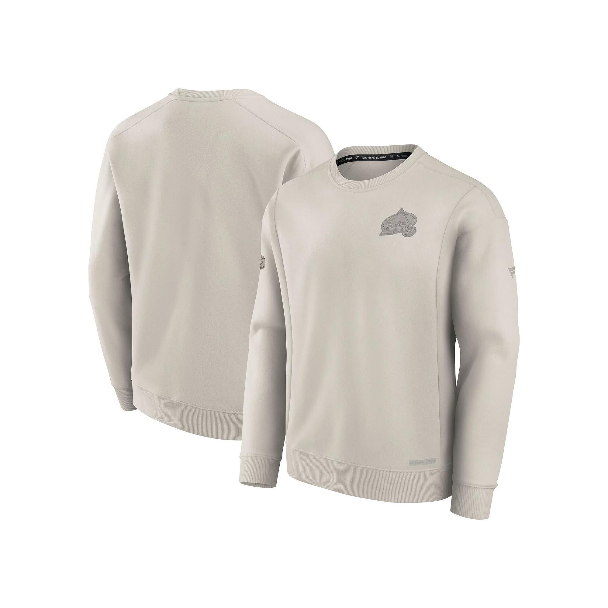 Men's Fanatics  Cream Detroit Red Wings Authentic Pro Road Fleece Pullover Sweatshirt, Size: XL, Beige Product Image