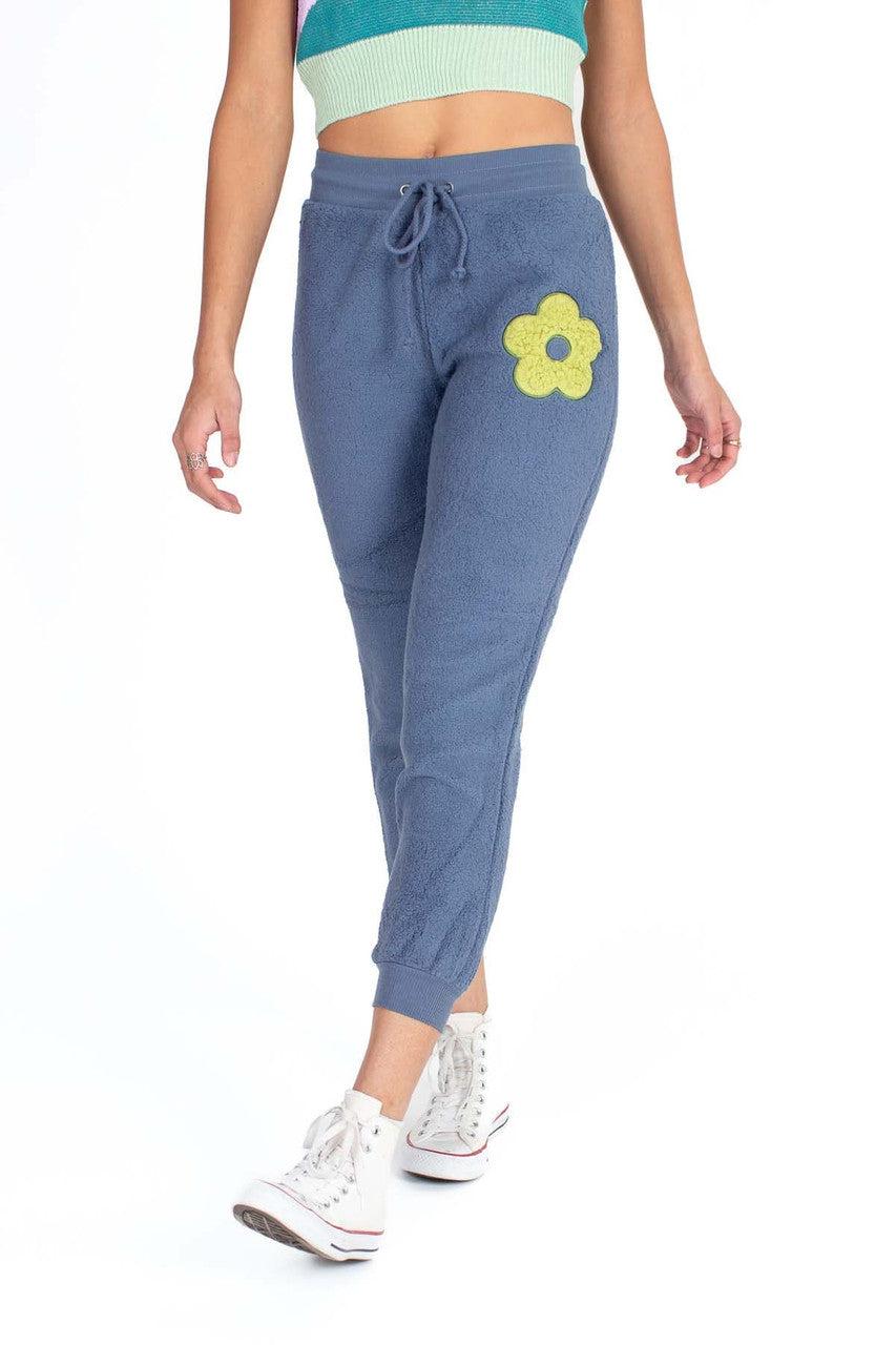 Flower Applique Sherpa Joggers Product Image